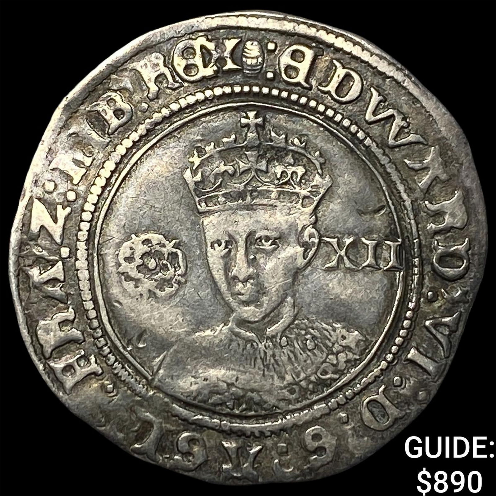 Medieval England Edward VI 1537-53 Silver Shilling UNCIRCULATED: Medieval England Edward VI 1537-53 Silver Shilling UNCIRCULATED