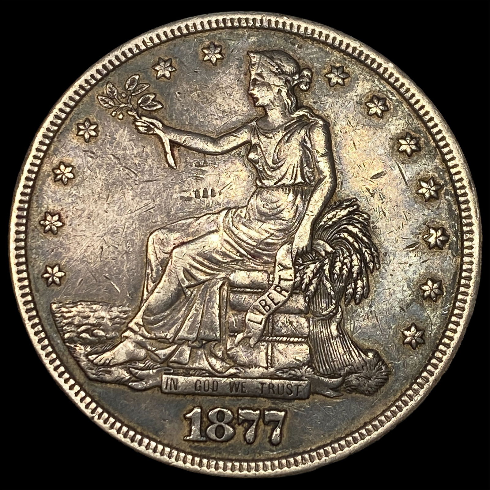1877 Silver Trade Dollar NEARLY UNCIRCULATED (1 of 2)