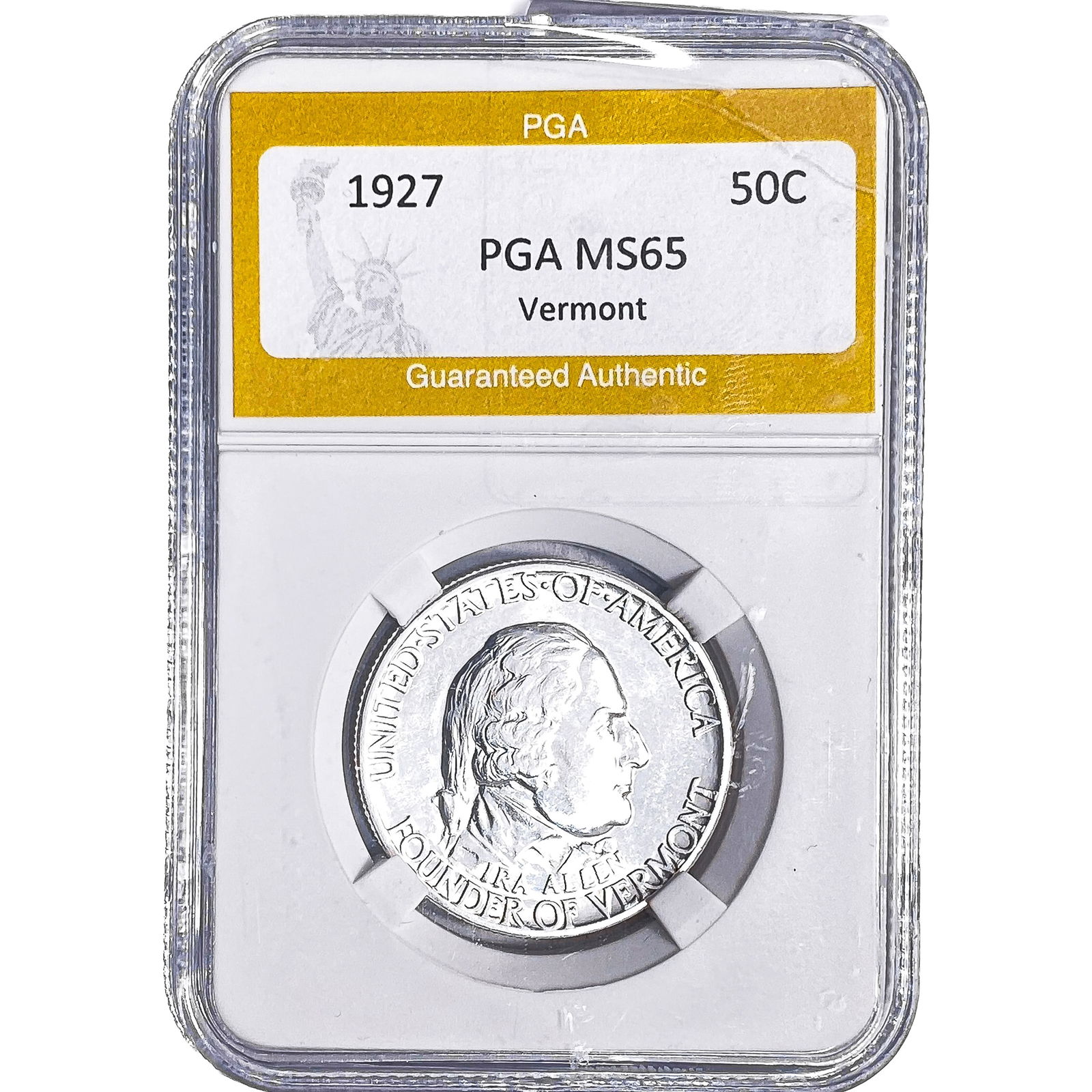 1927 Vermont Half Dollar PGA MS65: 1927 Vermont Half Dollar PGA MS65
