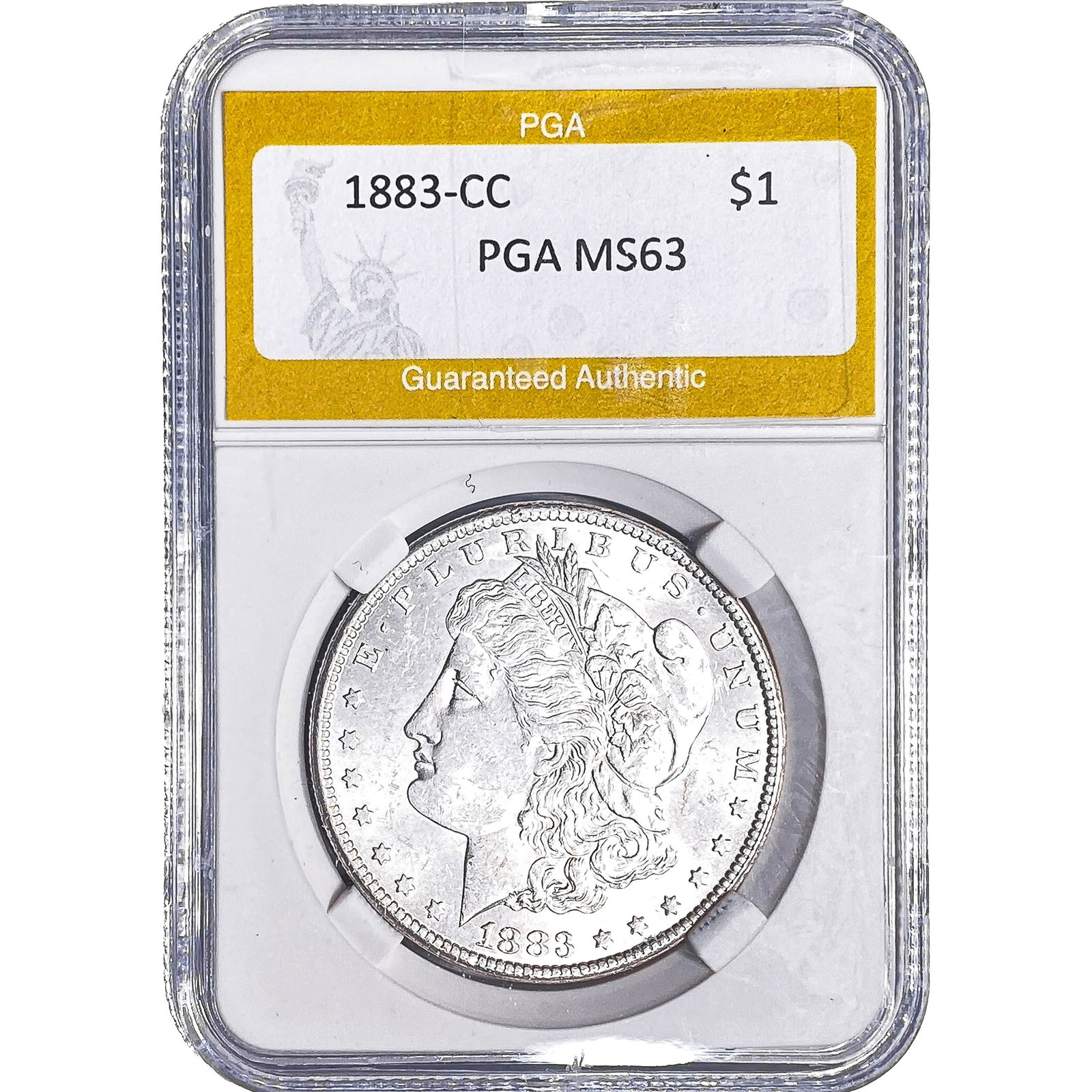 1883-CC Morgan Silver Dollar PGA MS63: 1883-CC Morgan Silver Dollar PGA MS63