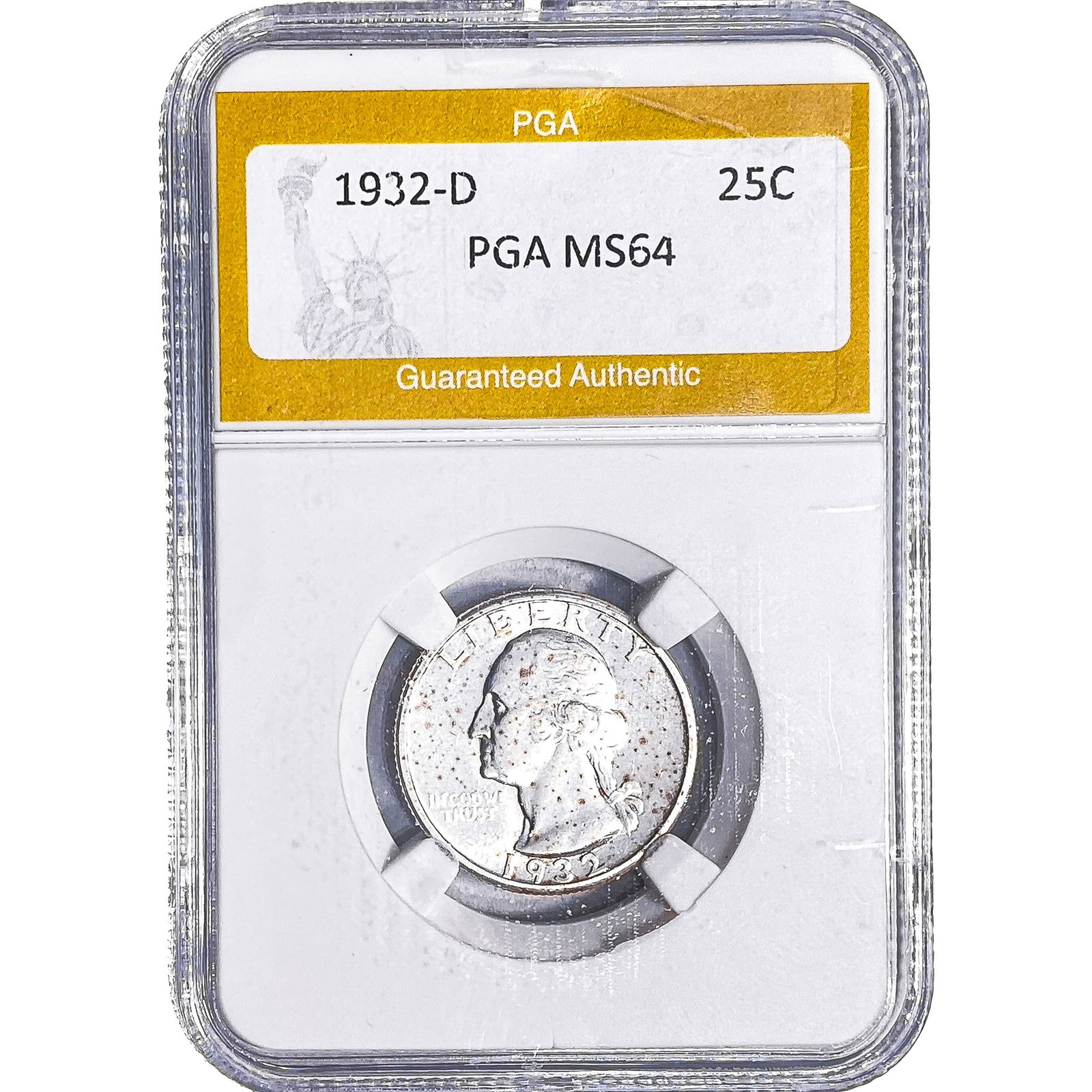 1932-D Washington Silver Quarter PGA MS64: 1932-D Washington Silver Quarter PGA MS64