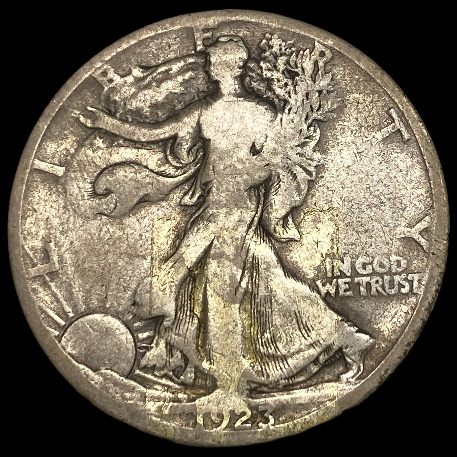 1923-S Silver Walking Liberty Half Dollar LIGHTLY CIRCULATED: 1923-S Silver Walking Liberty Half Dollar LIGHTLY CIRCULATED
