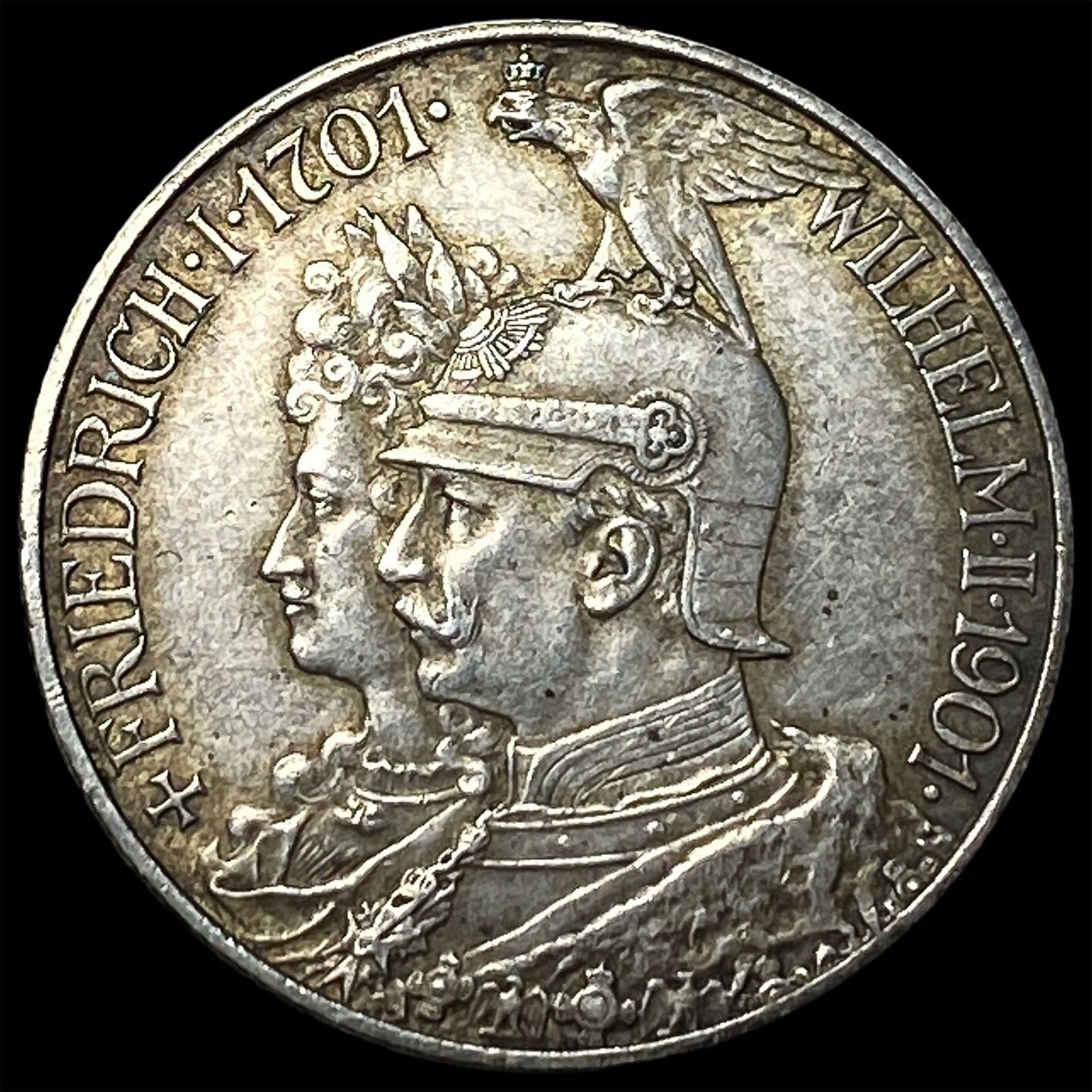 1901 German States Silver 2 Marks CLOSELY UNCIRCULATED: 1901 German States Silver 2 Marks CLOSELY UNCIRCULATED