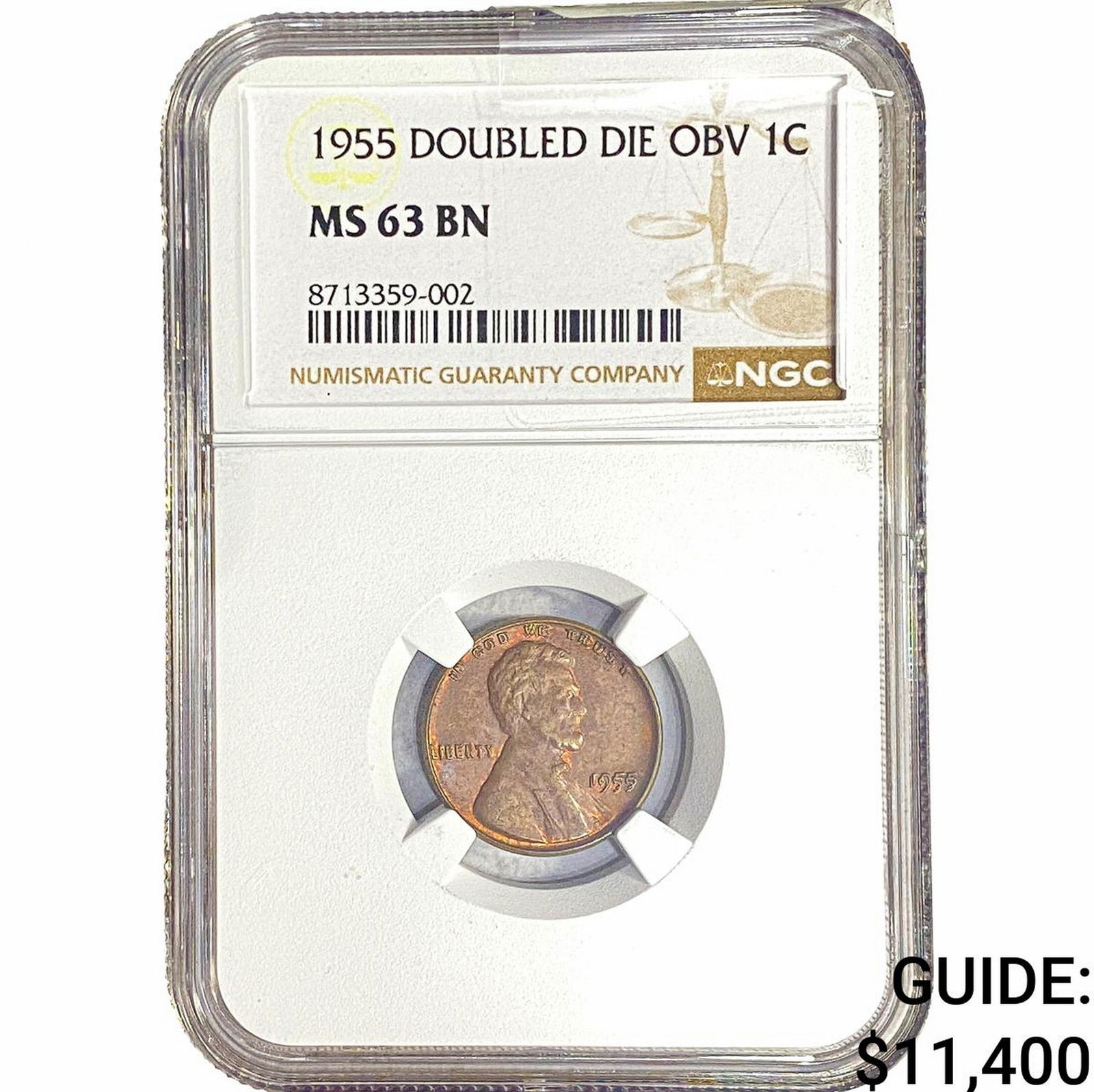1955 Wheat Cent NGC MS63 BN DDO: 1955 Wheat Cent NGC MS63 BN DDO