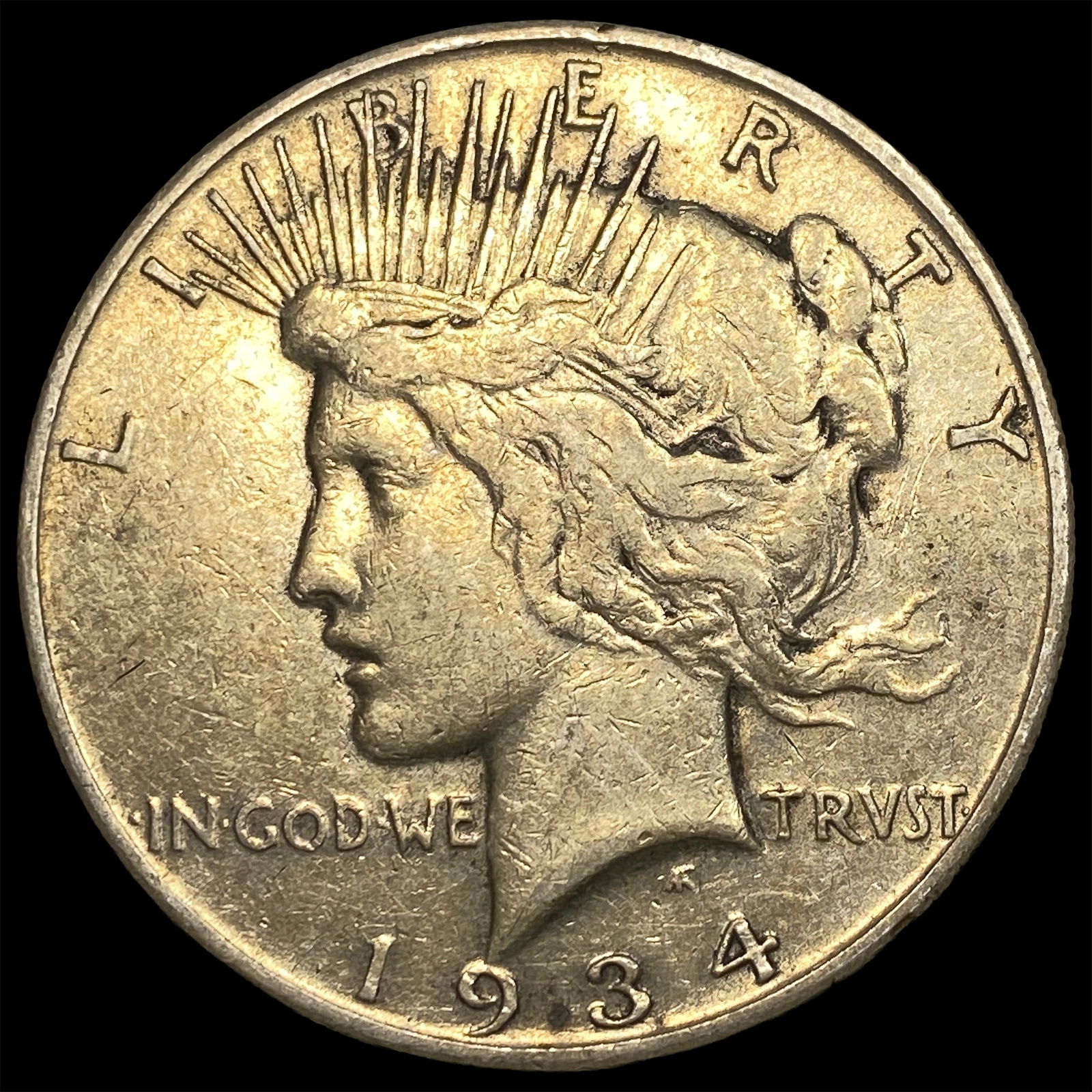 1934-S Silver Peace Dollar NEARLY UNCIRCULATED: 1934-S Silver Peace Dollar NEARLY UNCIRCULATED