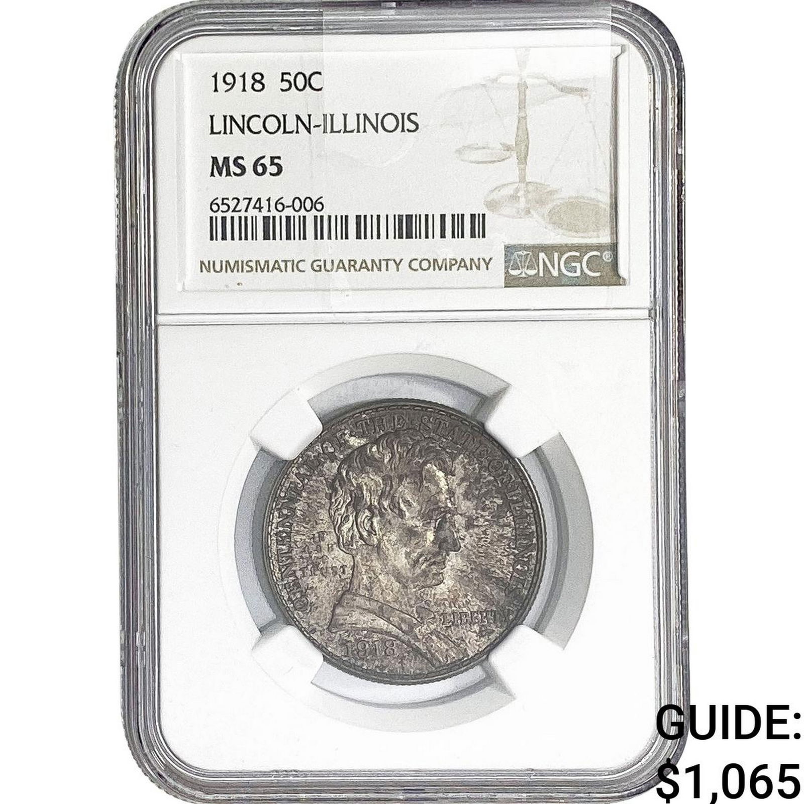 1918 Illinois Half Dollar NGC MS65: 1918 Illinois Half Dollar NGC MS65