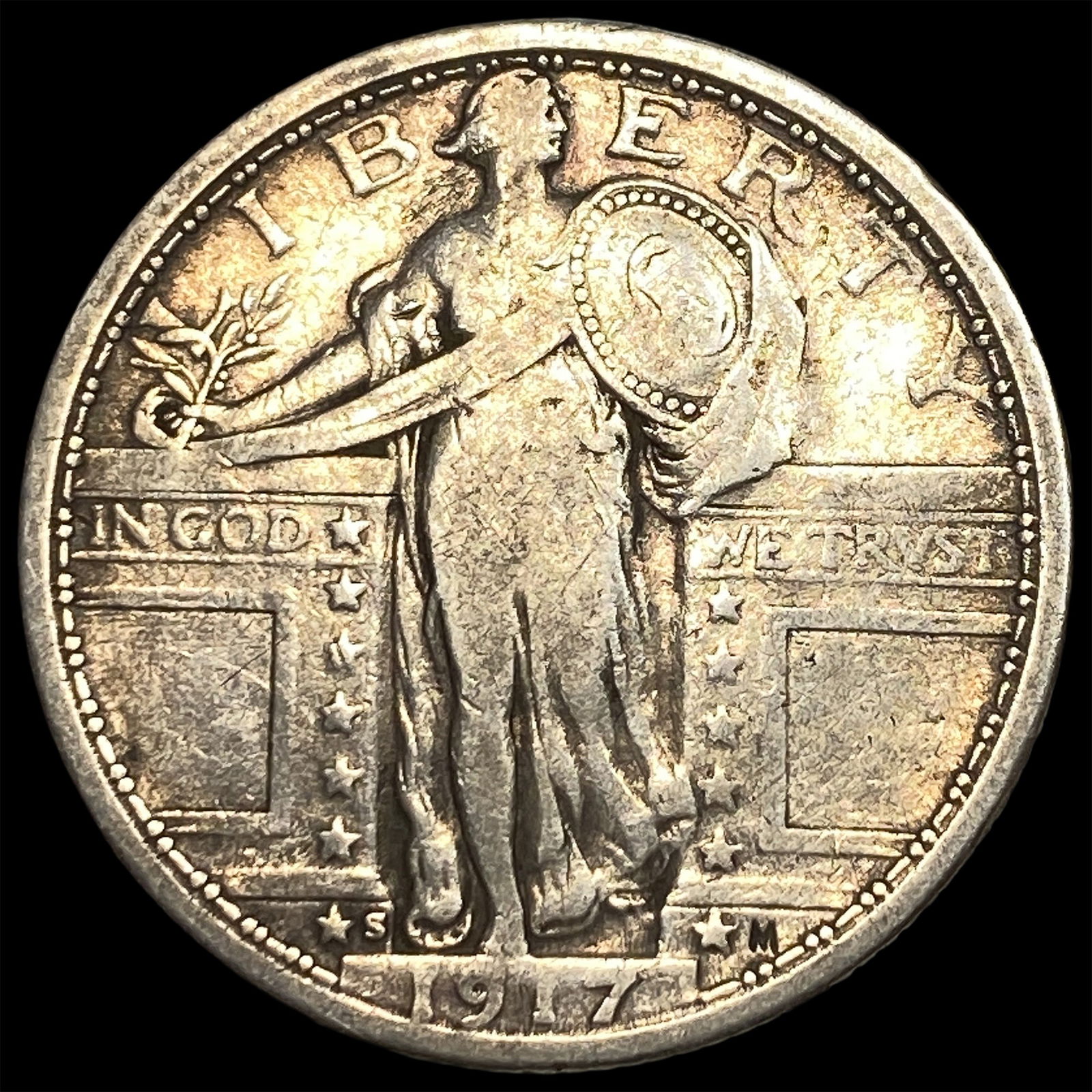 1917-S Type 1 Standing Liberty Quarter LIGHTLY CIRCULATED: 1917-S Type 1 Standing Liberty Quarter LIGHTLY CIRCULATED
