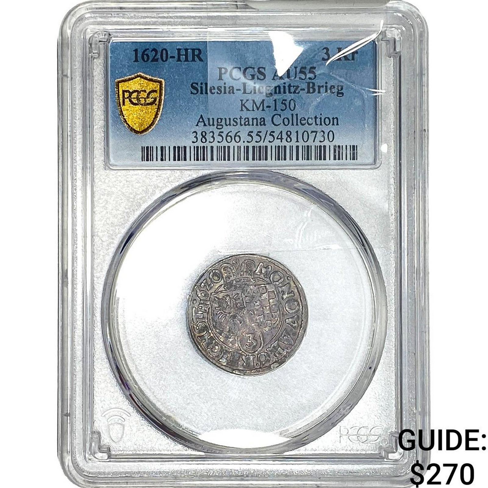 1620 Silesia, Silver 3 Kreuzer PCGS AU55 (1 of 2)