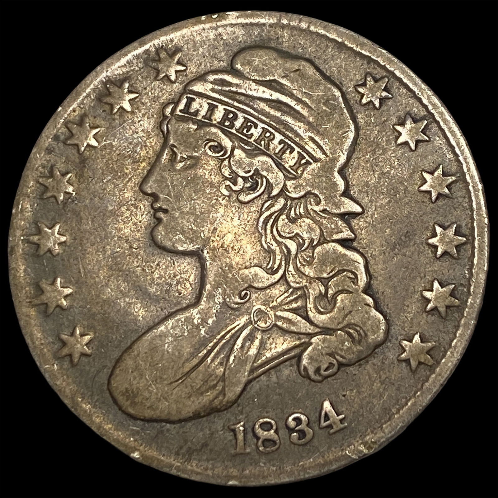 1834 Silver Capped Bust Half Dollar LIGHTLY CIRCULATED (1 of 2)