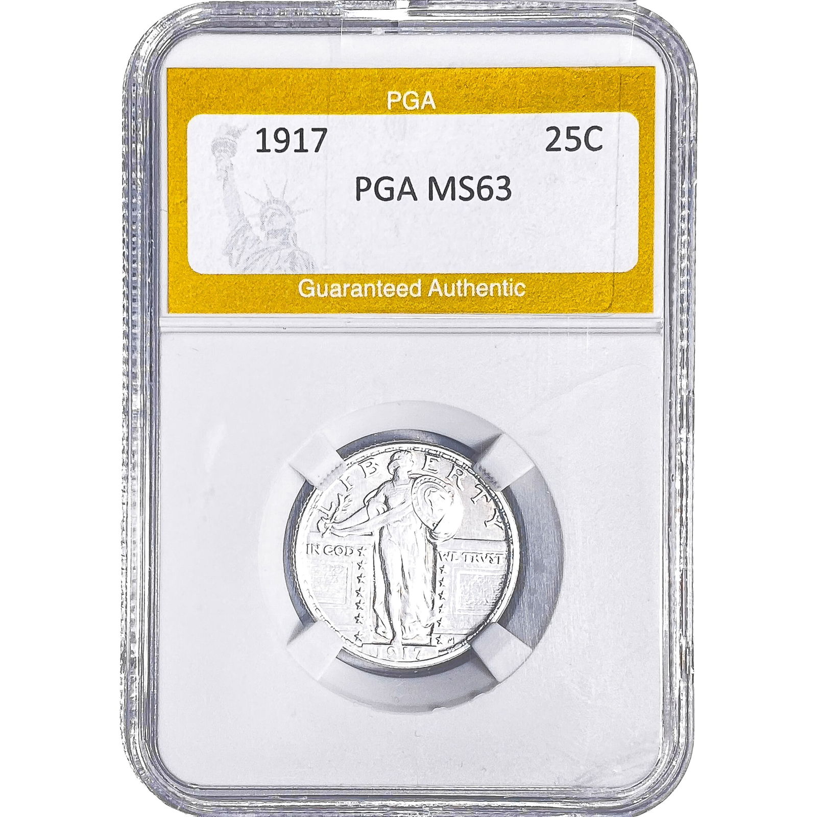 1917 Standing Liberty Quarter PGA MS63 Type 2: 1917 Standing Liberty Quarter PGA MS63 Type 2