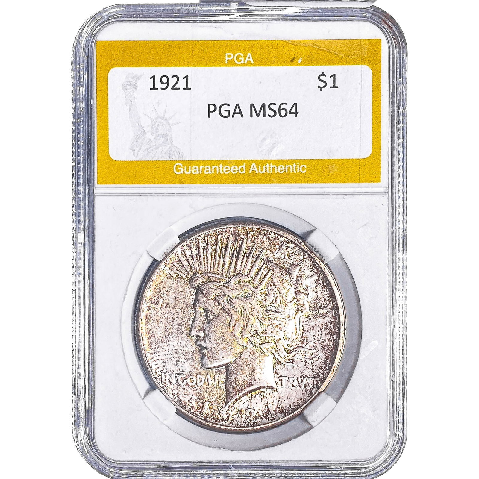1921 Silver Peace Dollar PGA MS64: 1921 Silver Peace Dollar PGA MS64