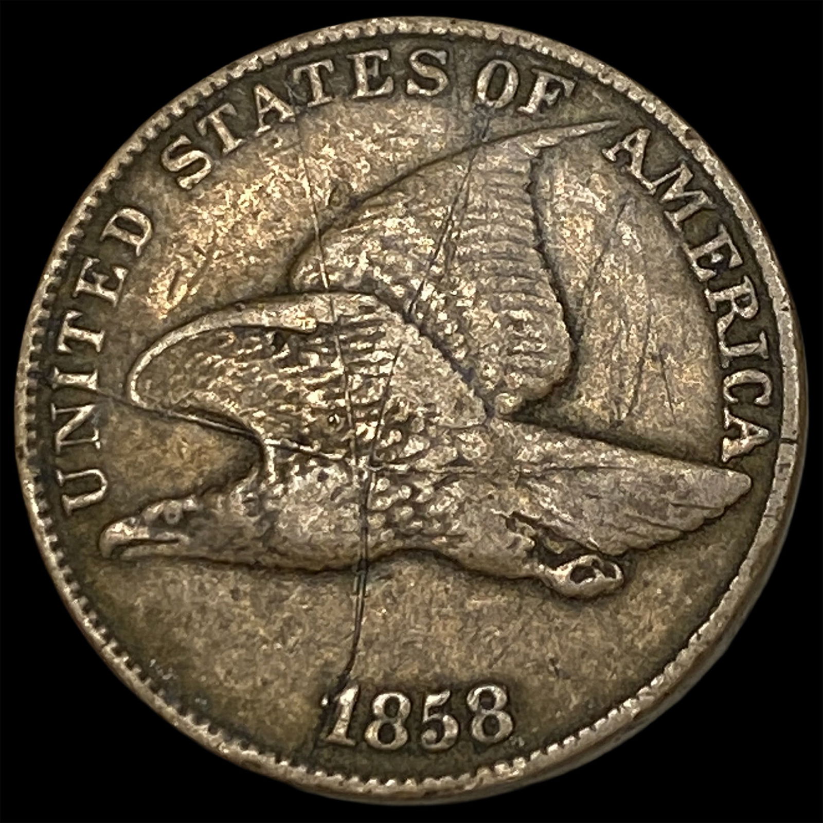 1858 Copper-Nickel Flying Eagle Cent HIGH GRADE (1 of 2)