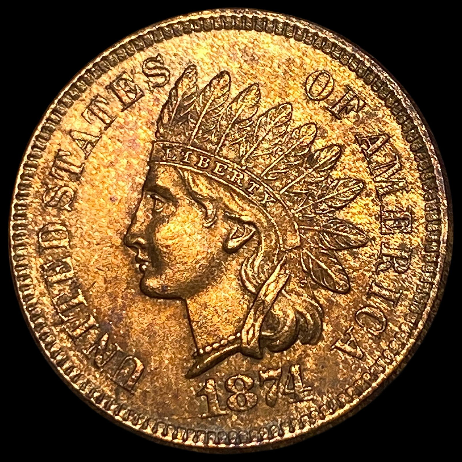 1874 Indian Head Cent CHOICE BU (1 of 2)