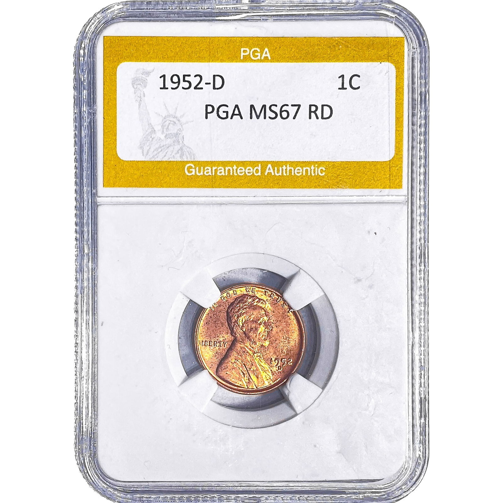 1952-D Wheat Cent PGA MS67 RD: 1952-D Wheat Cent PGA MS67 RD