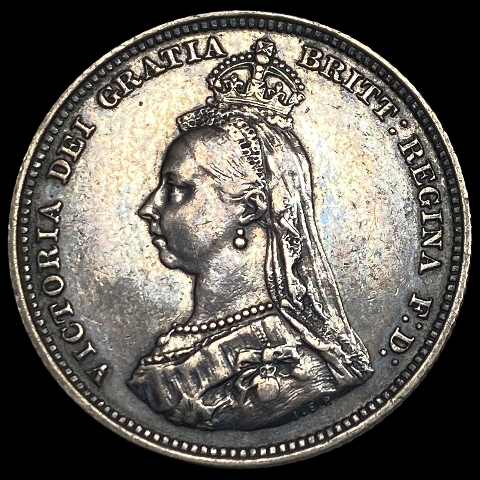 1887 Great Britain Silver Shilling CHOICE AU: 1887 Great Britain Silver Shilling CHOICE AU