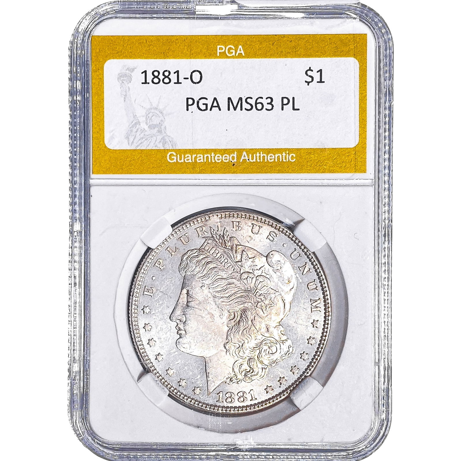 1881-O Morgan Silver Dollar PGA MS63 PL: 1881-O Morgan Silver Dollar PGA MS63 PL