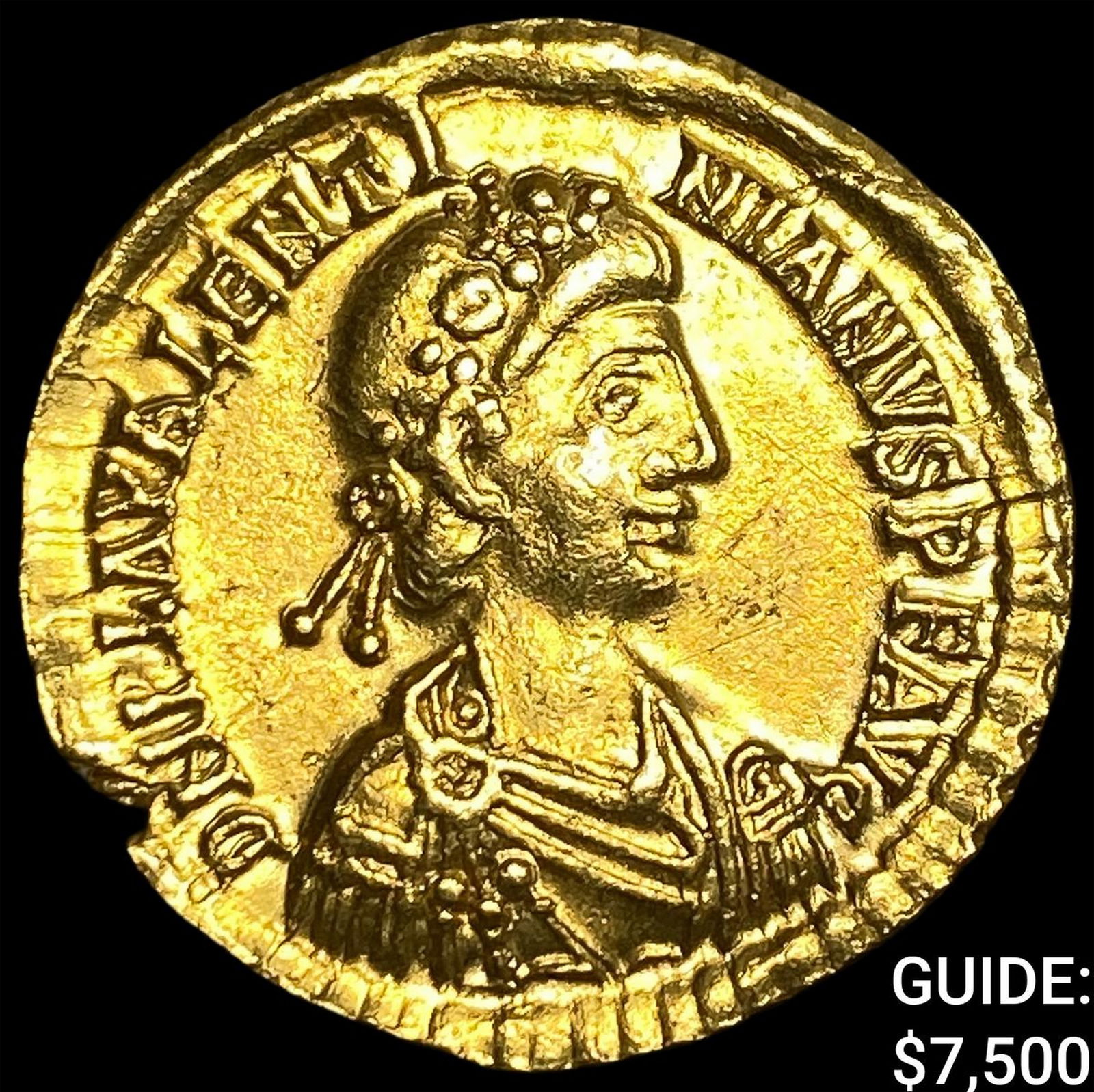 Byzantine Valentinian III 425-455 AD Gold Solidus GEM BU: Byzantine Valentinian III 425-455 AD Gold Solidus GEM BU