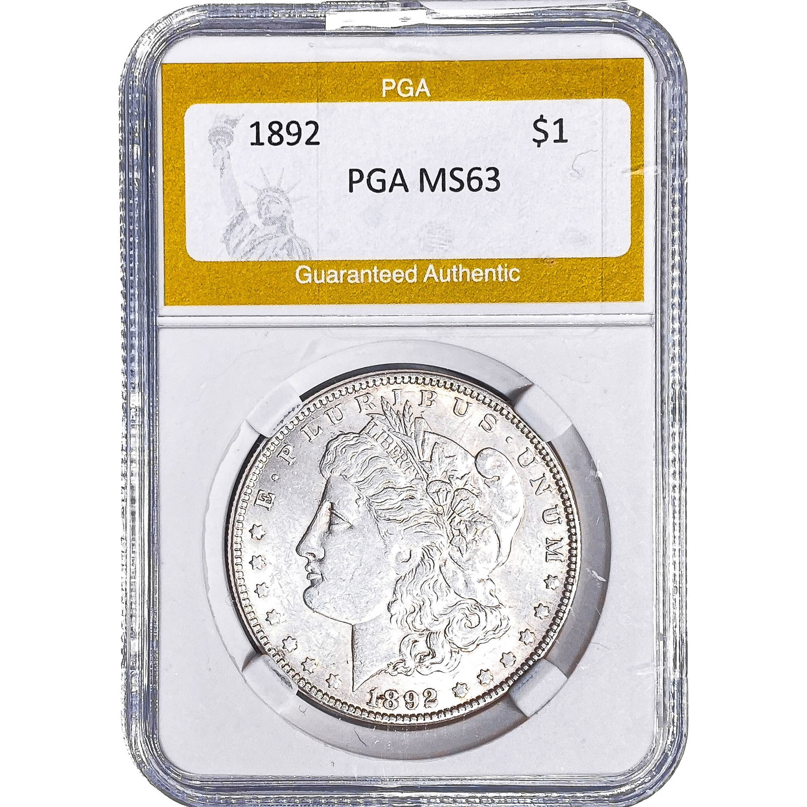 1892 Morgan Silver Dollar PGA MS63: 1892 Morgan Silver Dollar PGA MS63