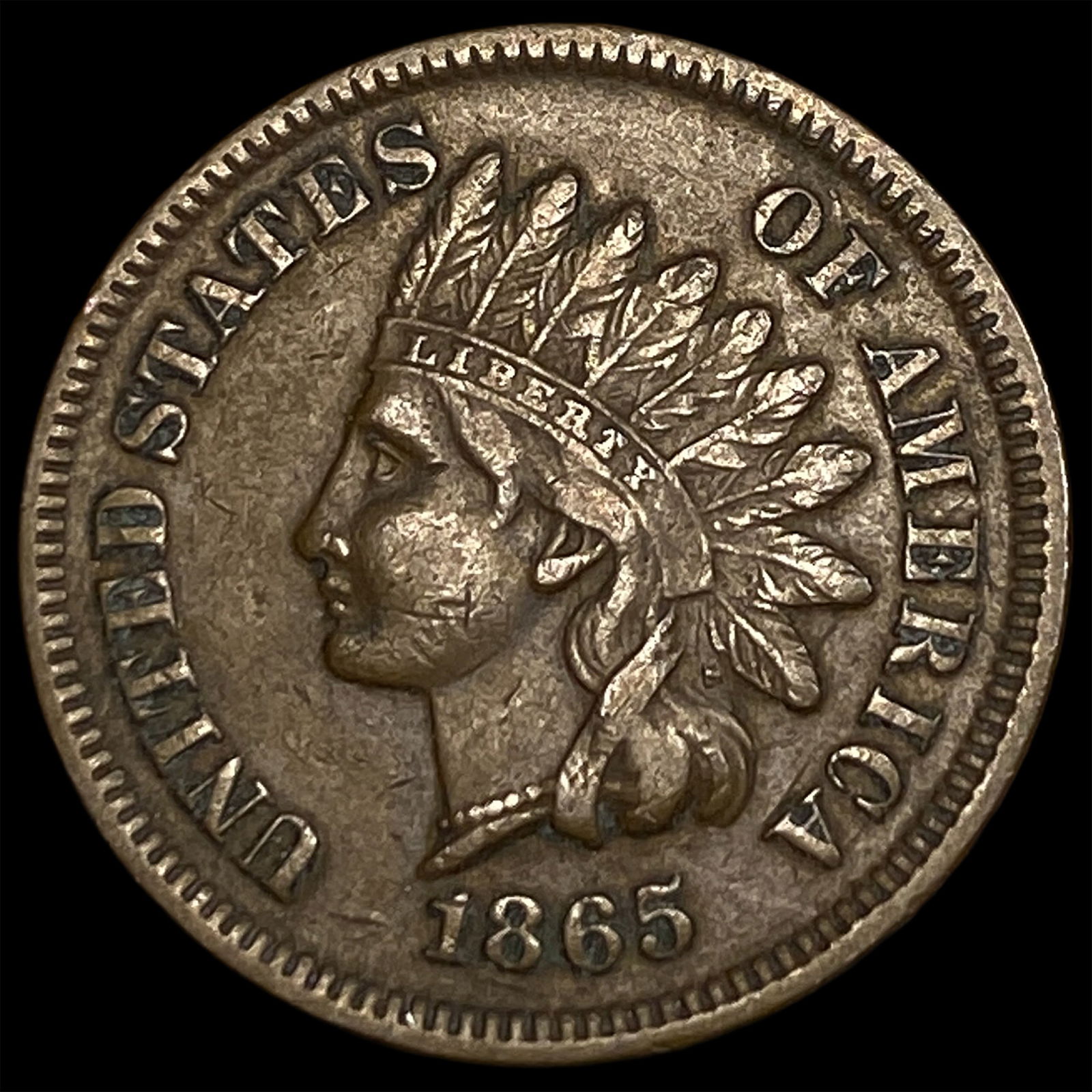 1865 Indian Head Cent NEARLY UNCIRCULATED: 1865 Indian Head Cent NEARLY UNCIRCULATED