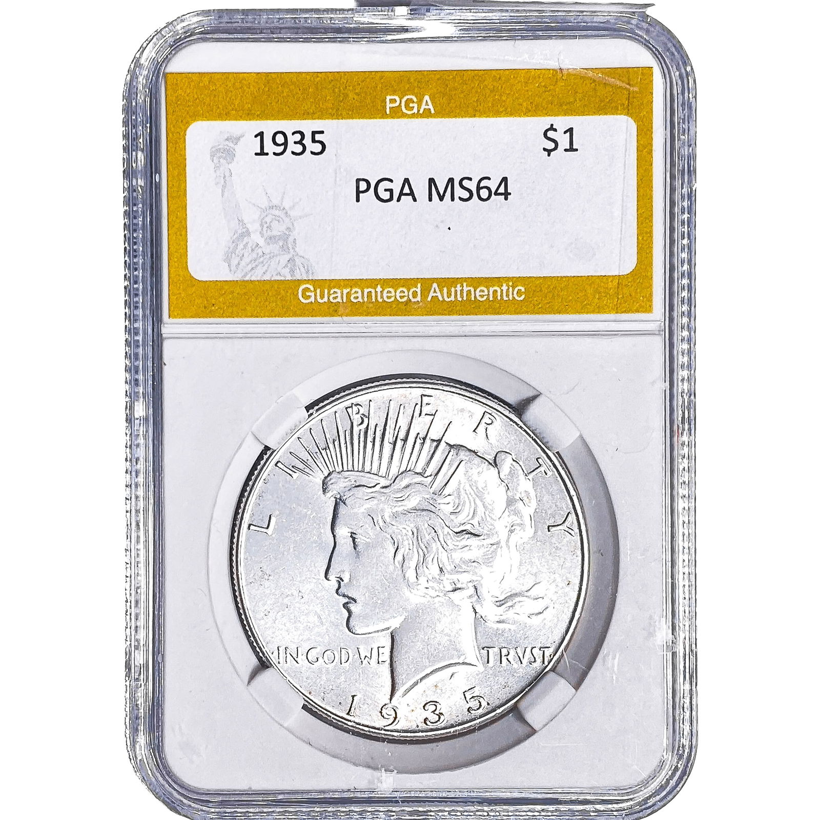 1935 Silver Peace Dollar PGA MS64: 1935 Silver Peace Dollar PGA MS64
