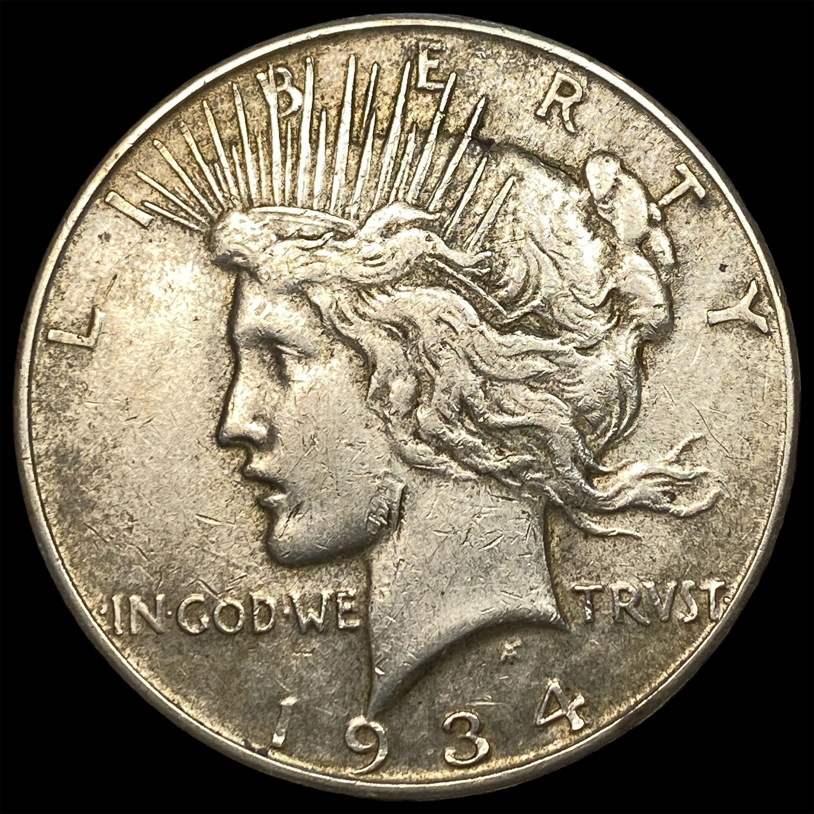 1934-S Silver Peace Dollar NEARLY UNCIRCULATED: 1934-S Silver Peace Dollar NEARLY UNCIRCULATED