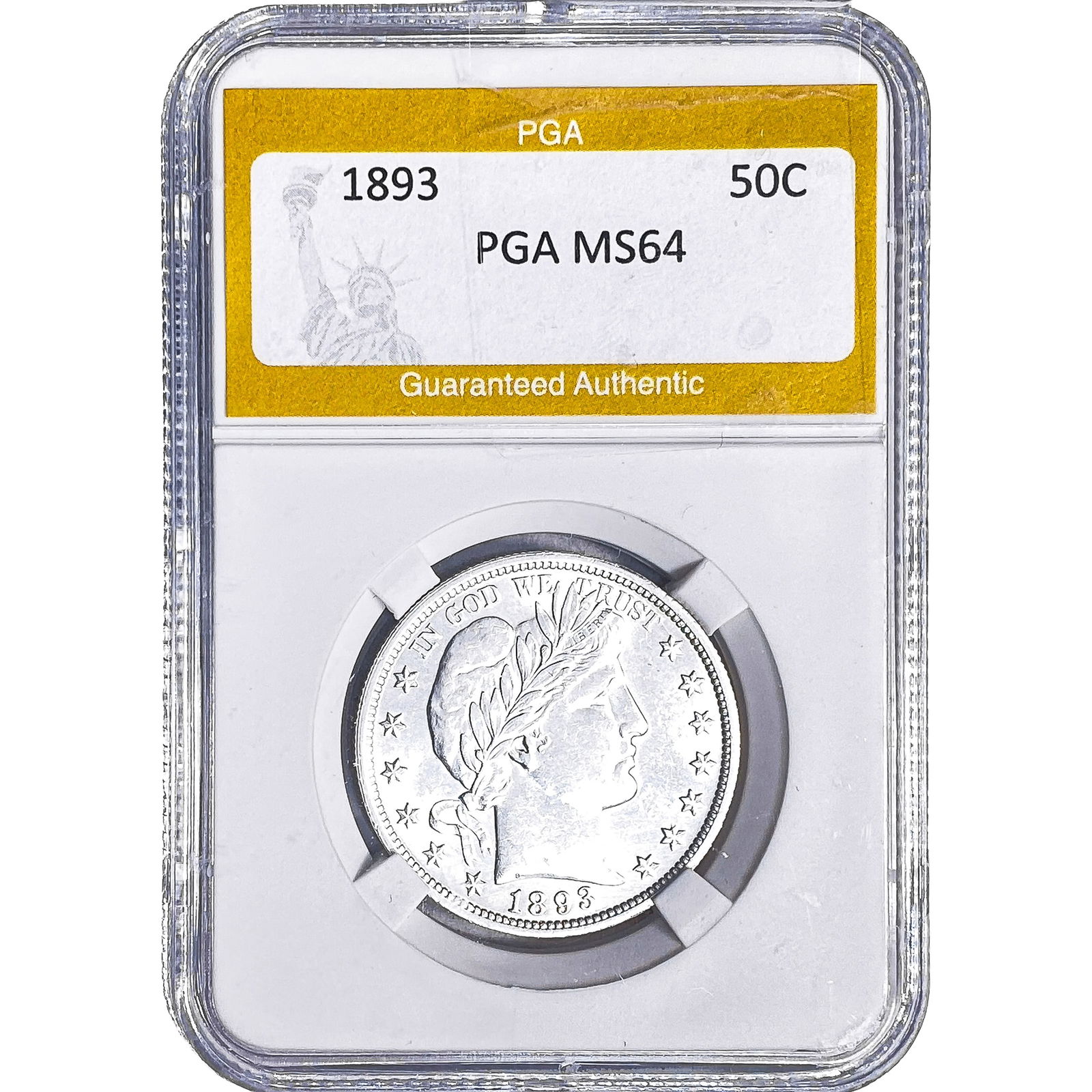 1893 Barber Half Dollar PGA MS64: 1893 Barber Half Dollar PGA MS64