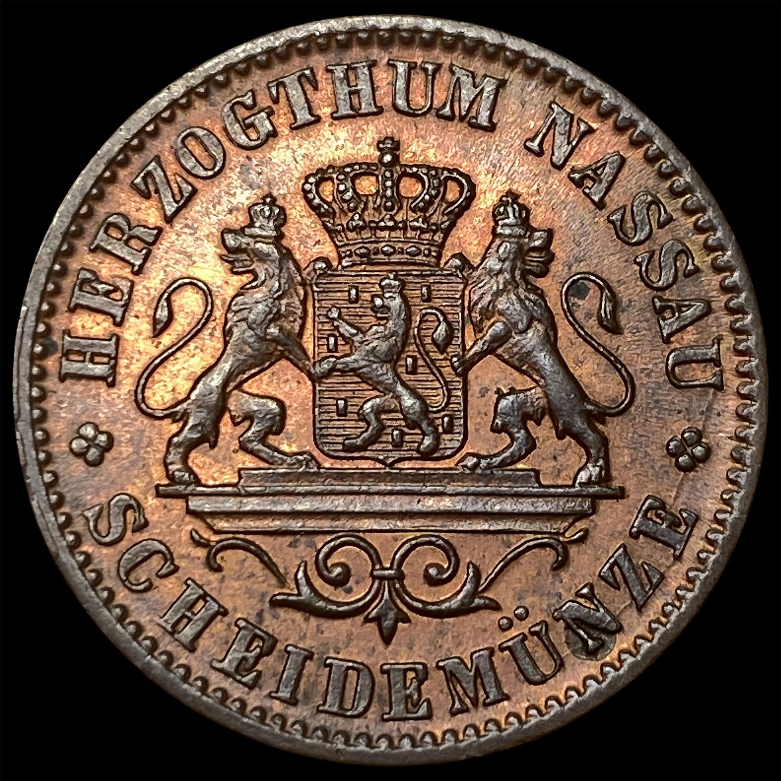 1860 German States 1 Copper Kreuzer CHOICE AU: 1860 German States 1 Copper Kreuzer CHOICE AU