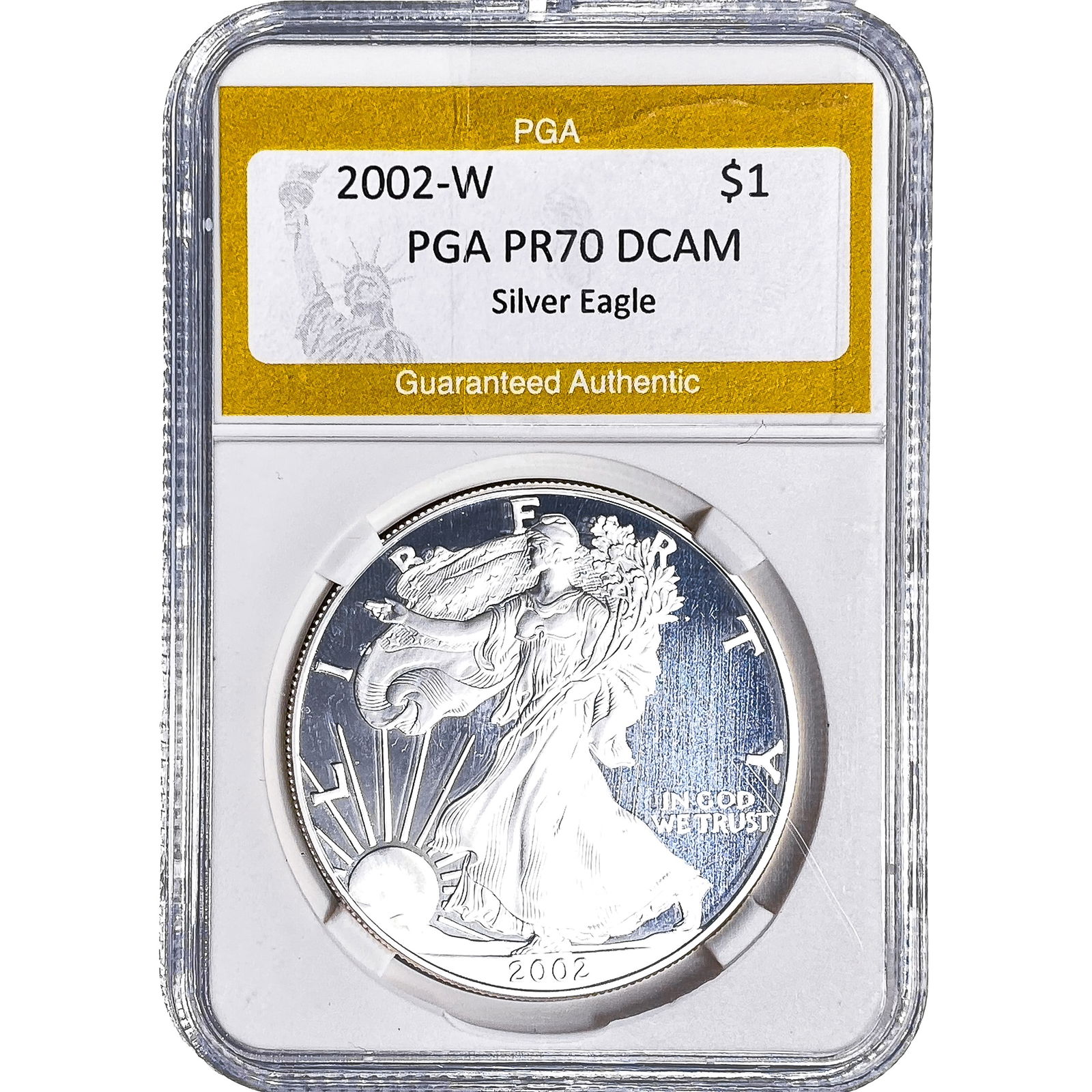 2002-W Silver Eagle PGA PR70 DCAM: 2002-W Silver Eagle PGA PR70 DCAM