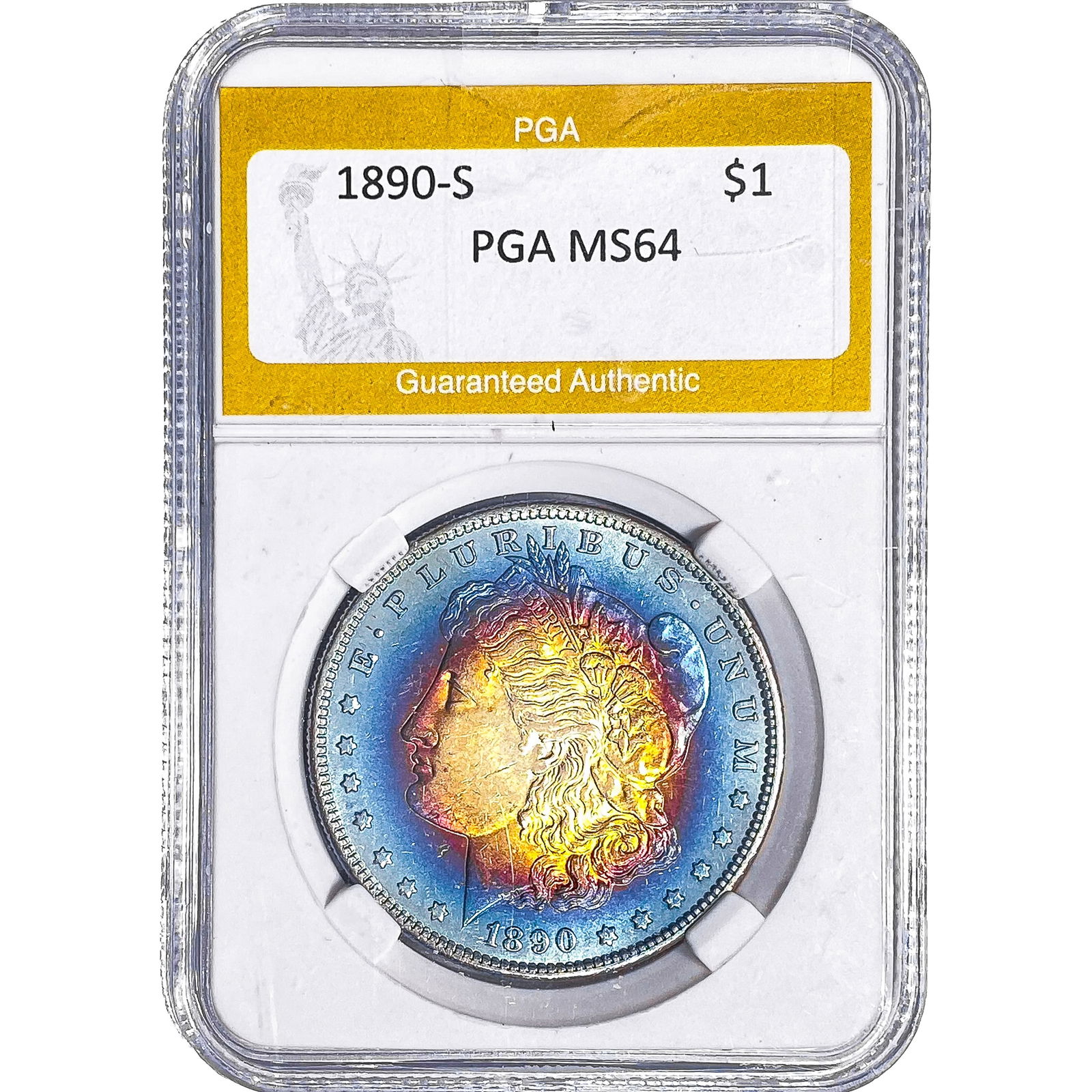 1890-S Morgan Silver Dollar PGA MS64: 1890-S Morgan Silver Dollar PGA MS64