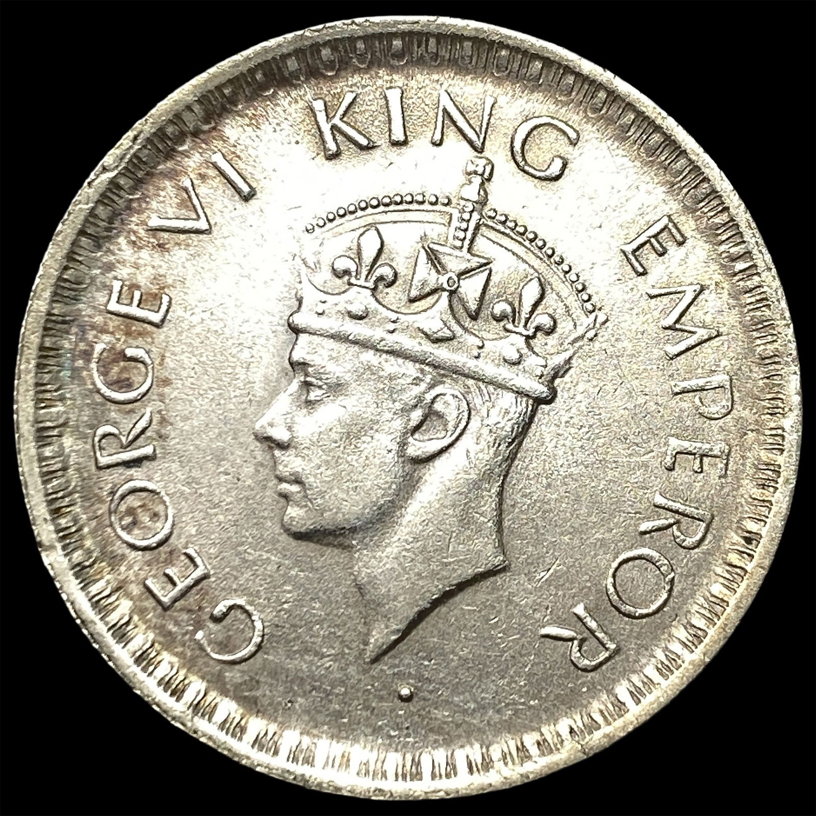 1944 British India Silver Half Rupee CHOICE AU: 1944 British India Silver Half Rupee CHOICE AU