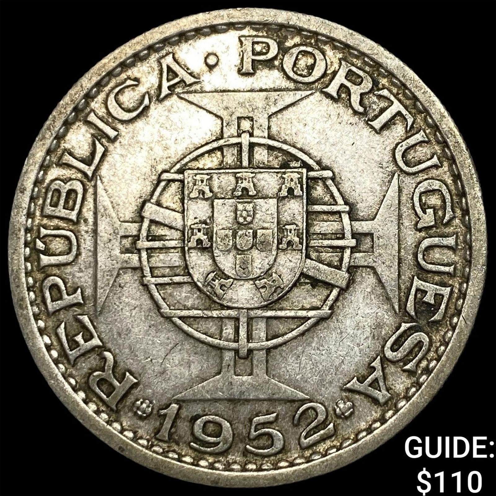 1952 Guinea-Bissau Silver 20 Escudos UNCIRCULATED: 1952 Guinea-Bissau Silver 20 Escudos UNCIRCULATED