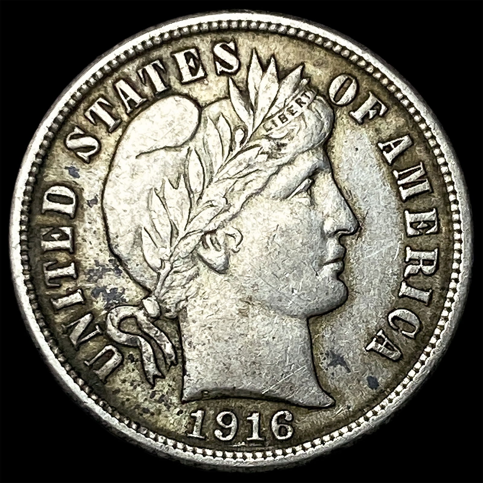 1916 Barber Silver Dime CLOSELY UNCIRCULATED: 1916 Barber Silver Dime CLOSELY UNCIRCULATED