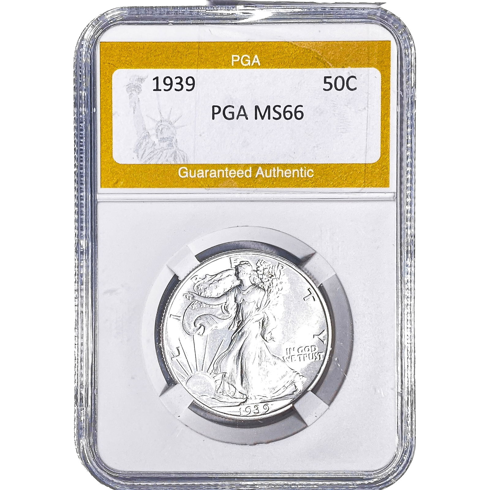 1939 Walking Liberty Half Dollar PGA MS66: 1939 Walking Liberty Half Dollar PGA MS66