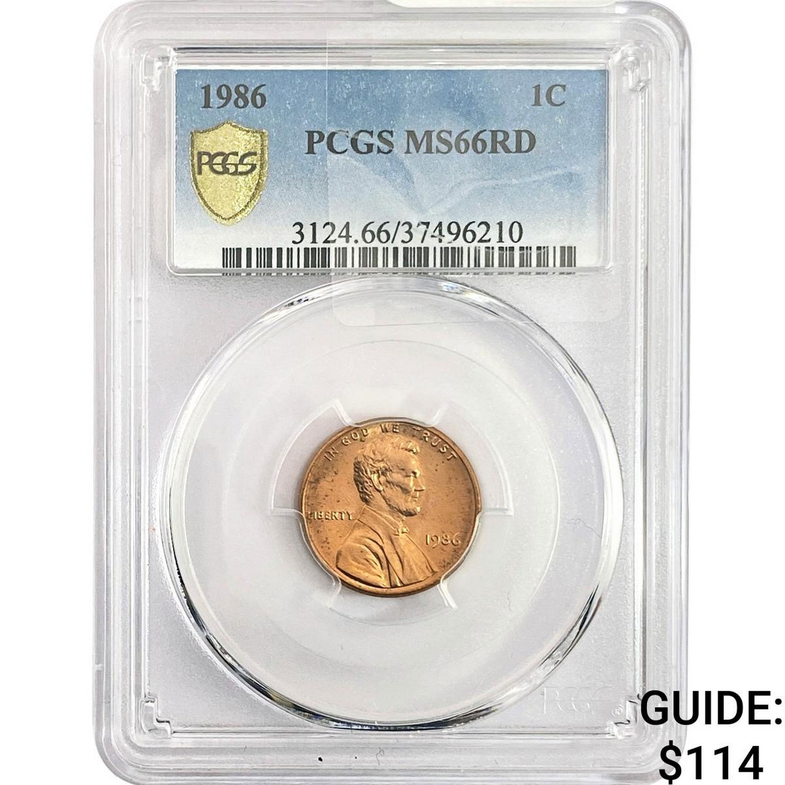 1986 Wheat Cent PCGS MS66 RD: 1986 Wheat Cent PCGS MS66 RD