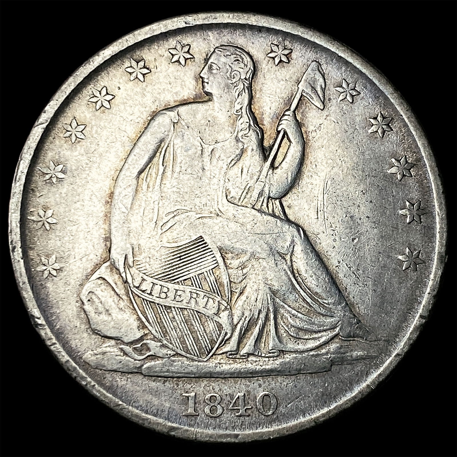 1840-O Silver Half Dollar NEARLY UNCIRCULATED: 1840-O Silver Half Dollar NEARLY UNCIRCULATED