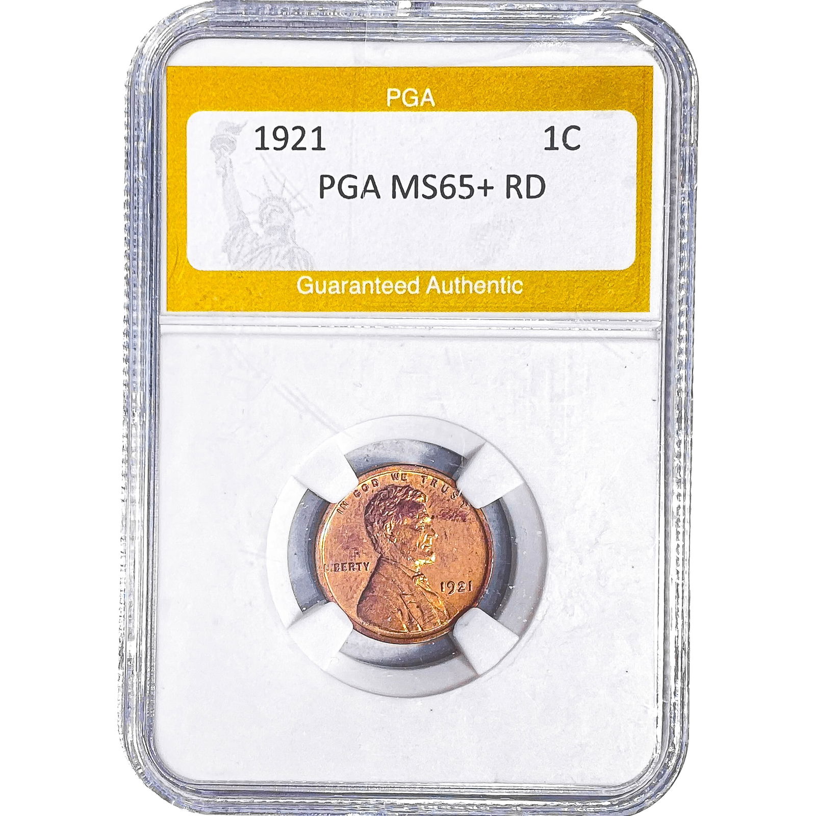 1921 Wheat Cent PGA MS65+ RD: 1921 Wheat Cent PGA MS65+ RD