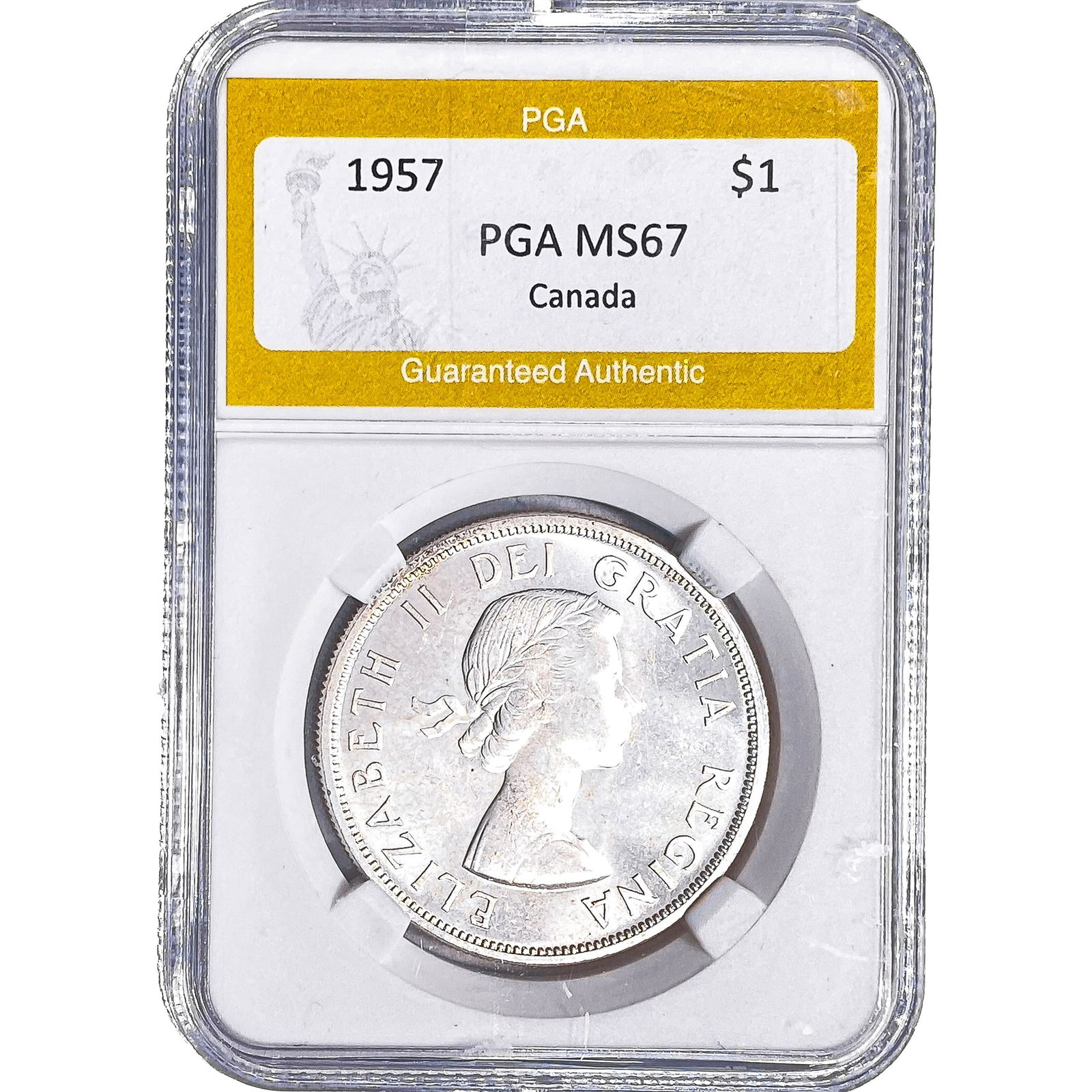 1957 Canada Silver Dollar PGA MS67: 1957 Canada Silver Dollar PGA MS67