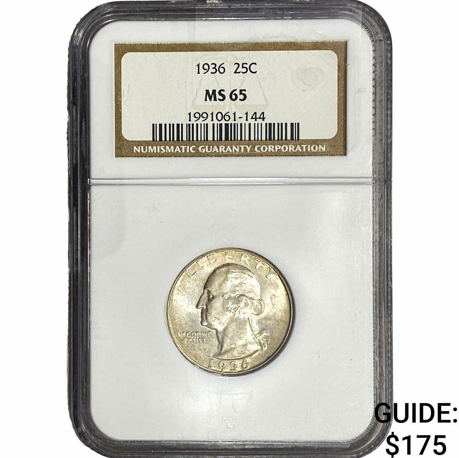 1936 Washington Silver Quarter NGC MS65: 1936 Washington Silver Quarter NGC MS65