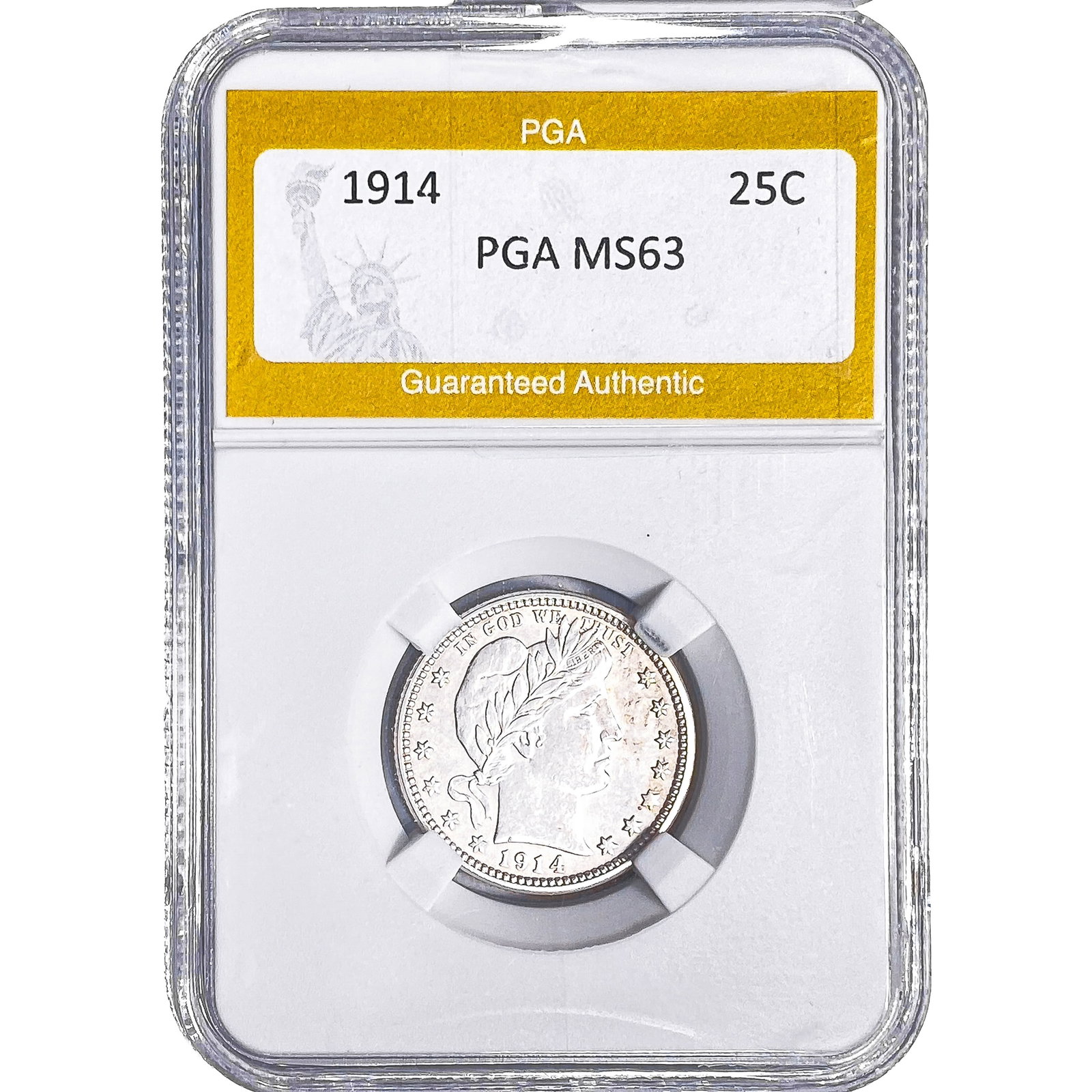 1914 Barber Quarter PGA MS63: 1914 Barber Quarter PGA MS63