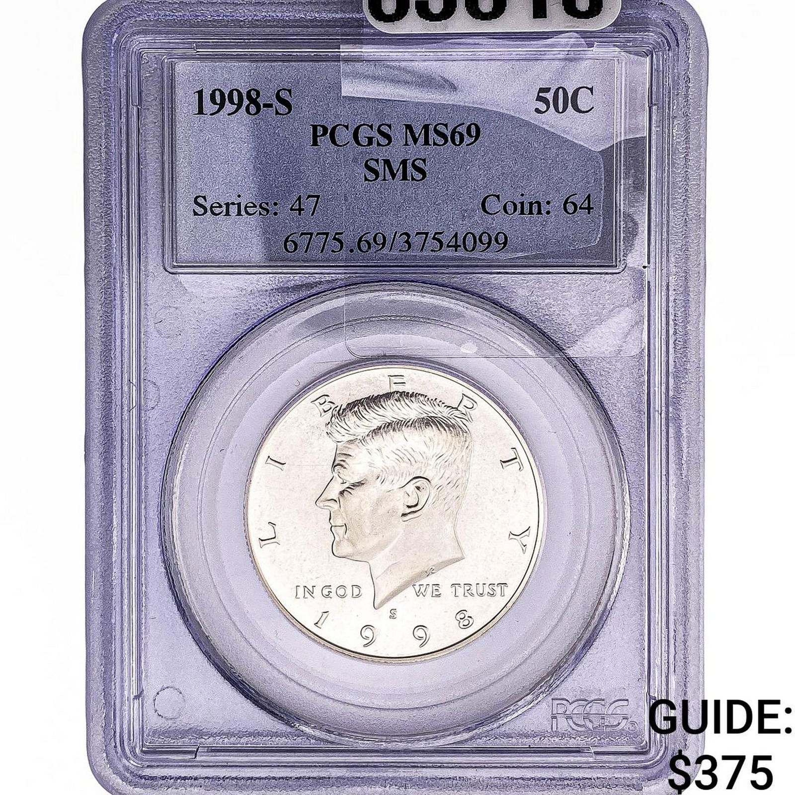 1998-S Kennedy Half Dollar PCGS MS69 SMS: 1998-S Kennedy Half Dollar PCGS MS69 SMS
