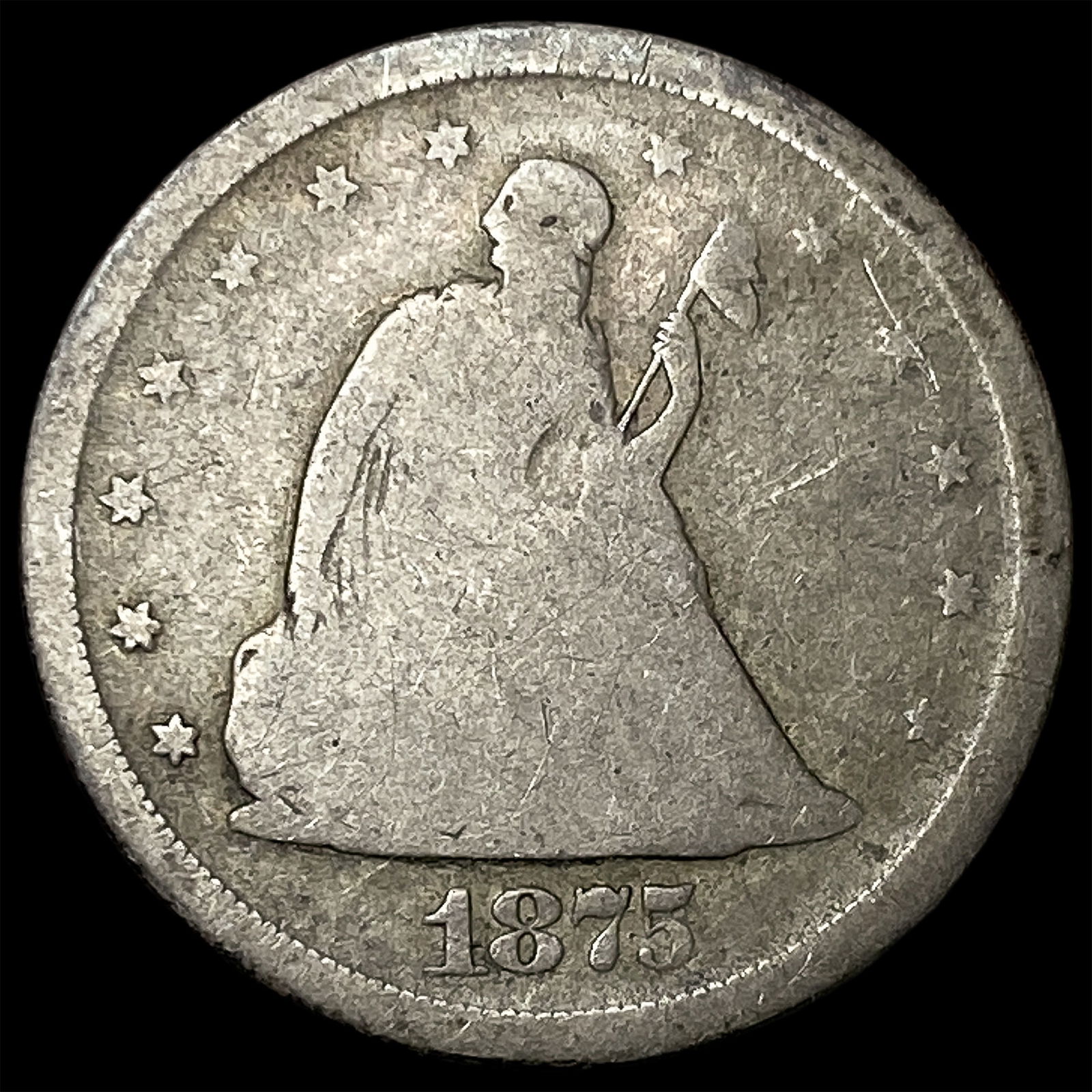 1875-S Silver Twenty Cents NICELY CIRCULATED: 1875-S Silver Twenty Cents NICELY CIRCULATED