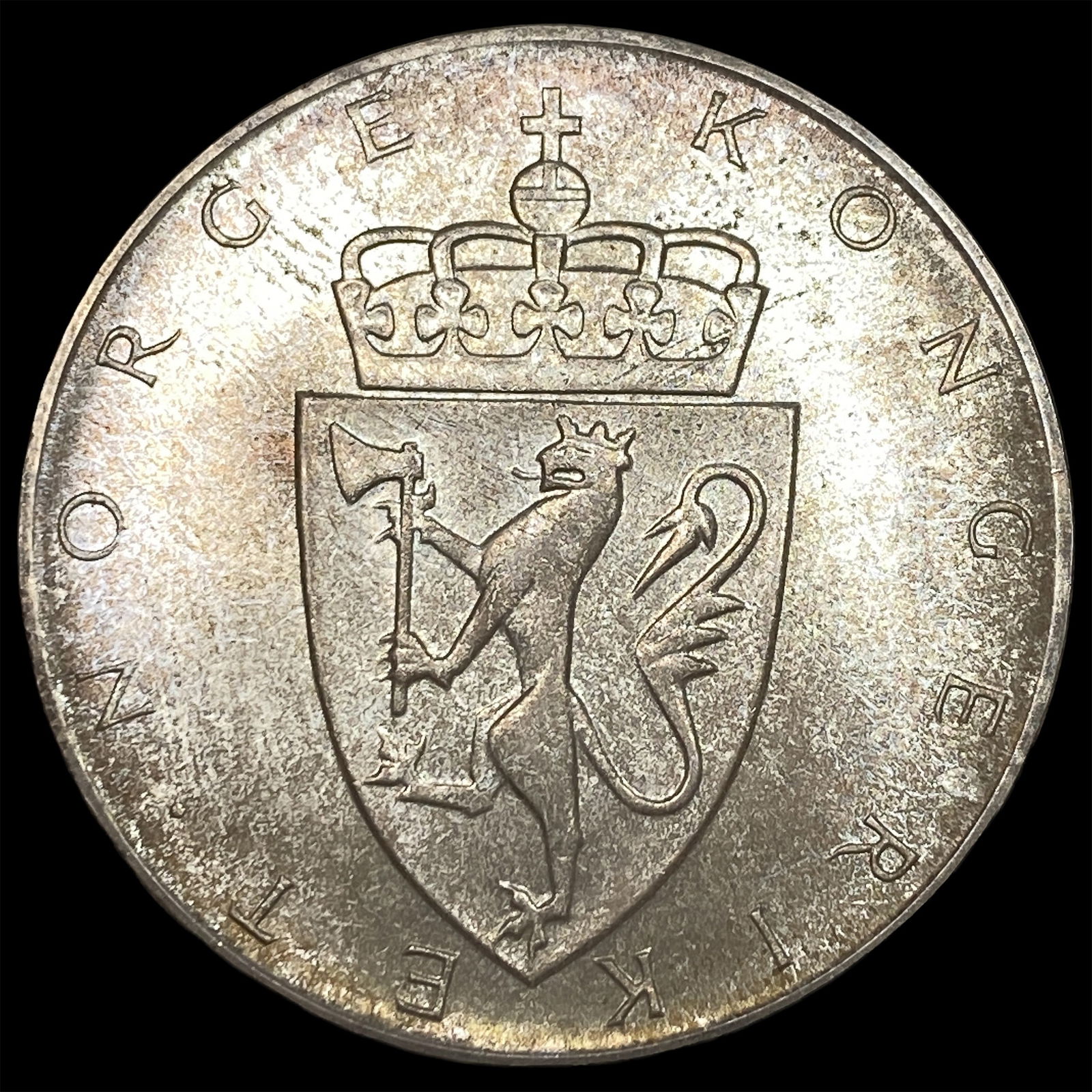 1964 Norway Silver 10 Kroner CHOICE AU: 1964 Norway Silver 10 Kroner CHOICE AU