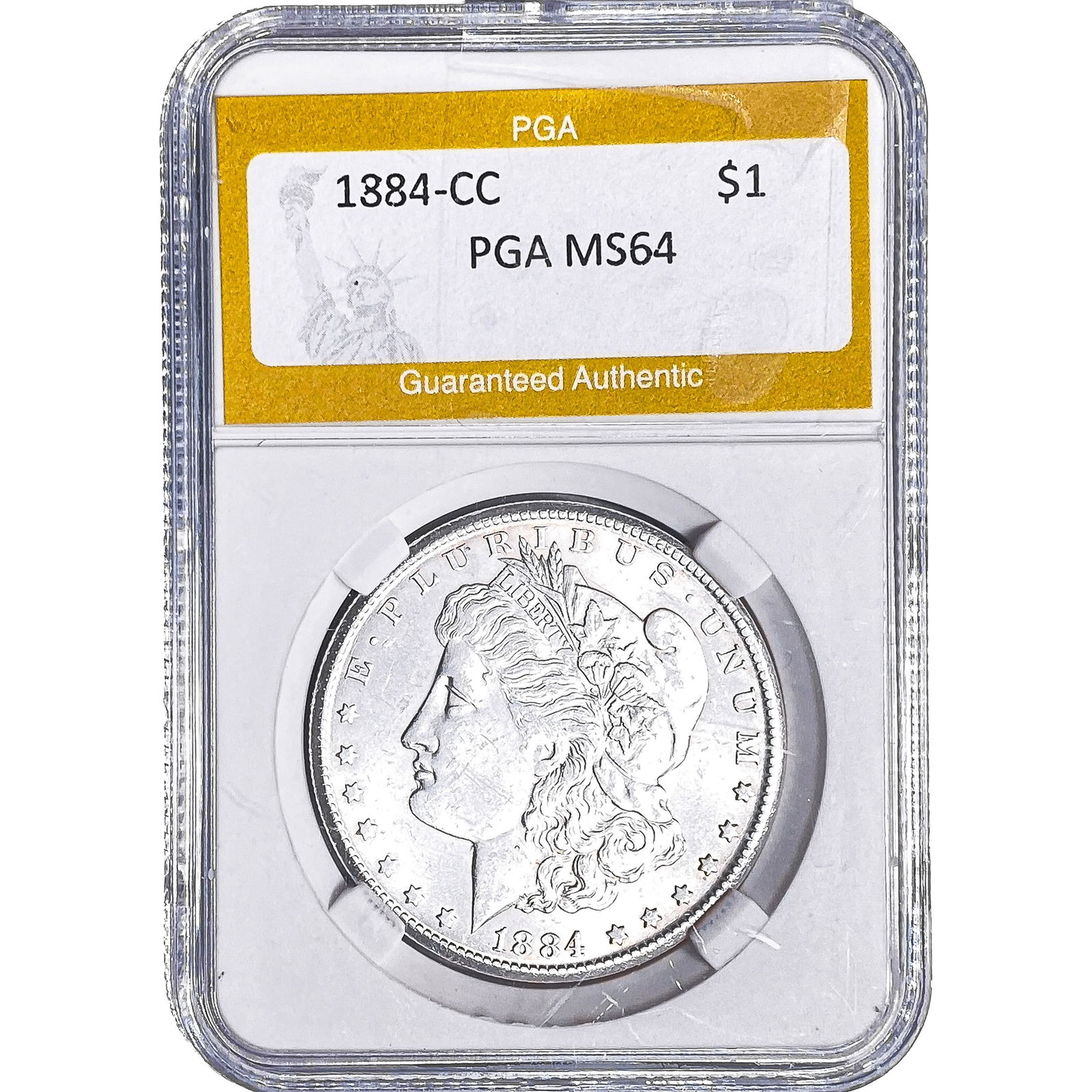 1884-CC Morgan Silver Dollar PGA MS64: 1884-CC Morgan Silver Dollar PGA MS64