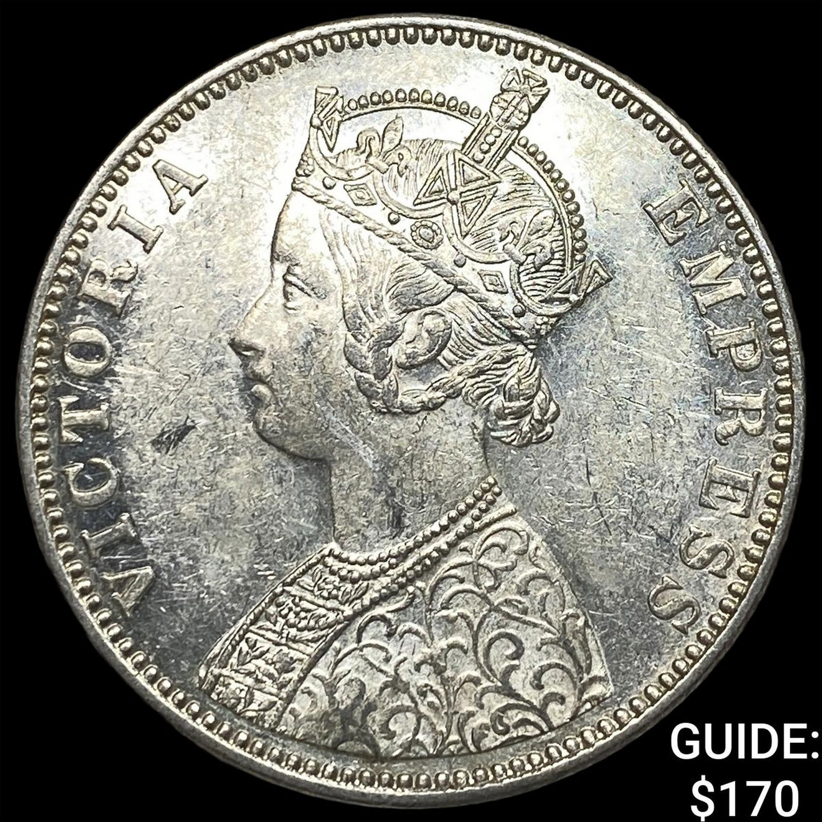 1900 British India Silver 1 Rupee HIGH GRADE: 1900 British India Silver 1 Rupee HIGH GRADE
