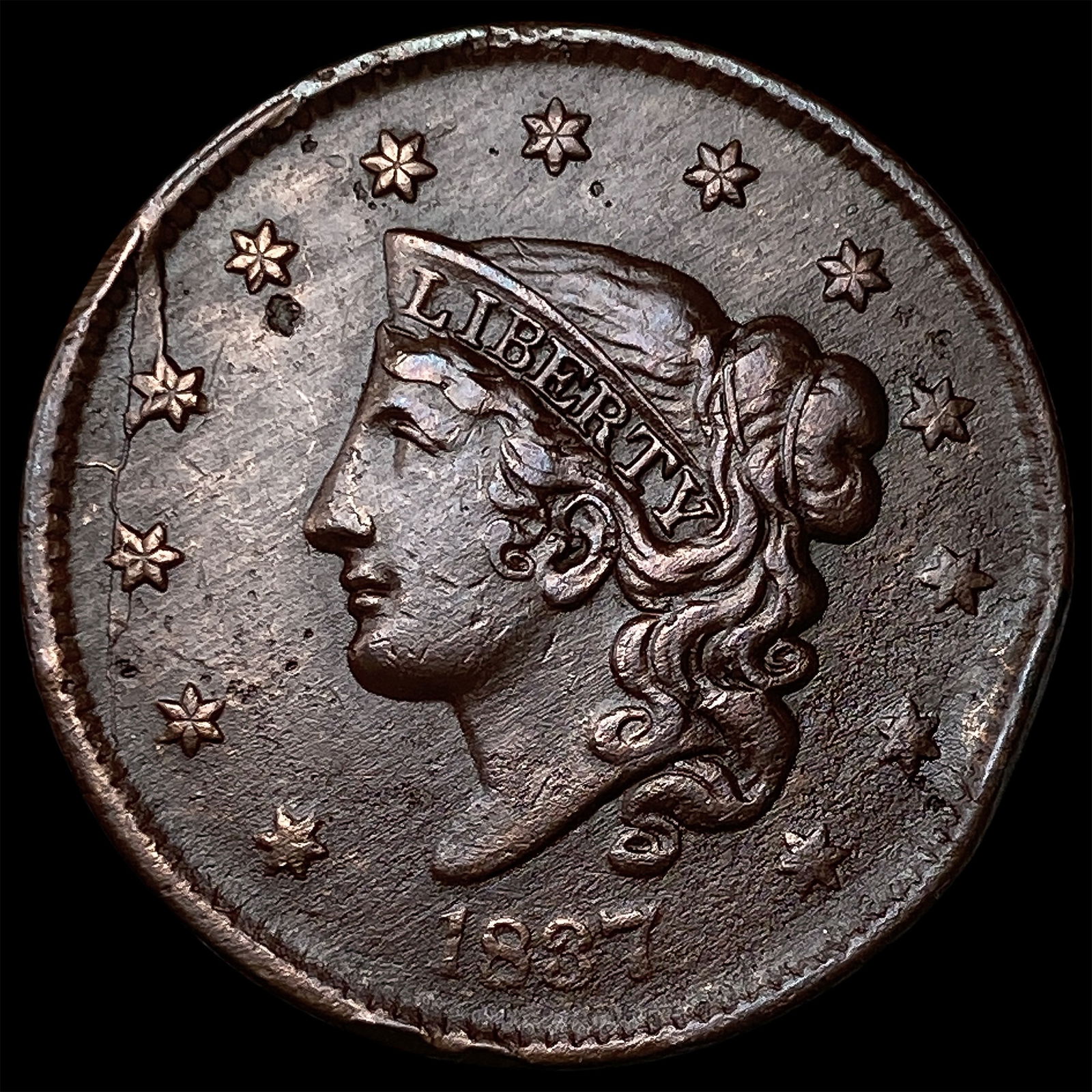 1837 Coronet Head Large Cent CLOSELY UNCIRCULATED (1 of 2)