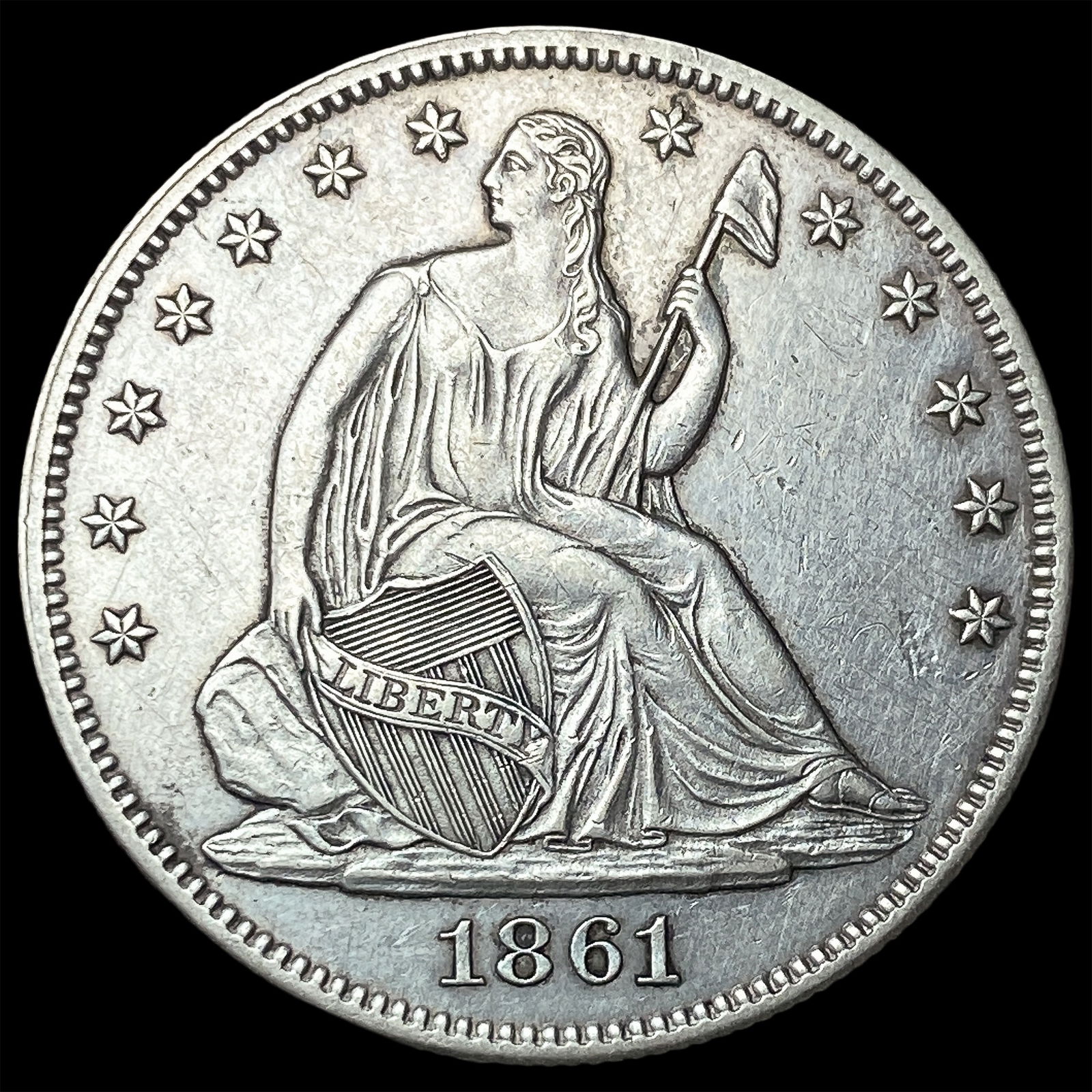 1861 Seated Liberty Half Dollar HIGH GRADE: 1861 Seated Liberty Half Dollar HIGH GRADE