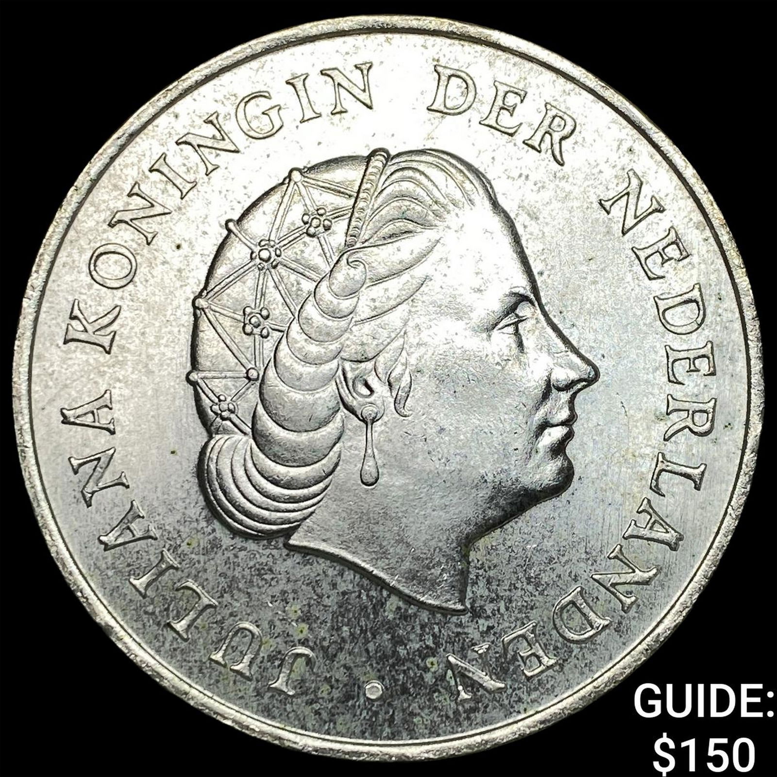1964 Netherlands Silver 2 1/2 Gulden CHOICE AU: 1964 Netherlands Silver 2 1/2 Gulden CHOICE AU