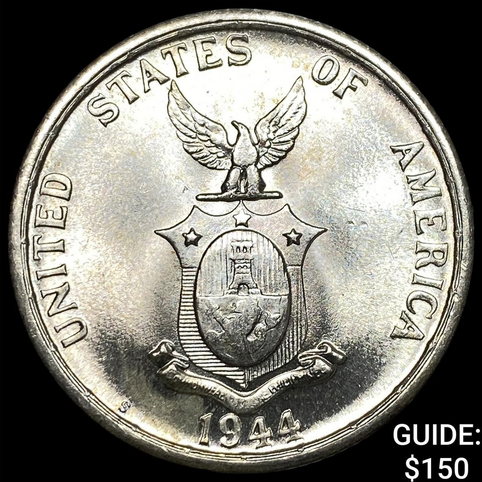 1944 Philippines Silver 50 Centavos GEM BU: 1944 Philippines Silver 50 Centavos GEM BU