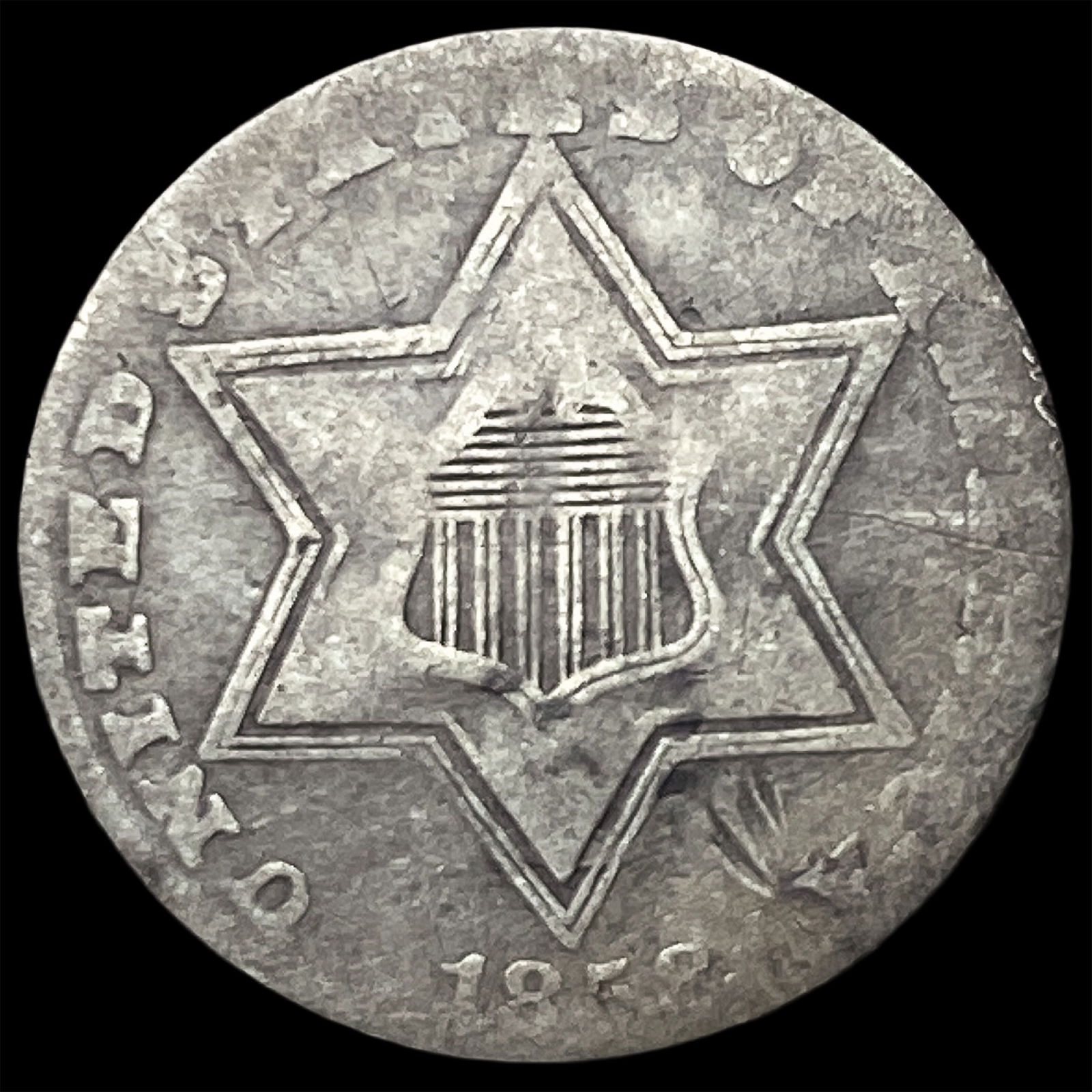 1852 Silver Three-Cent Piece LIGHTLY CIRCULATED: 1852 Silver Three-Cent Piece LIGHTLY CIRCULATED