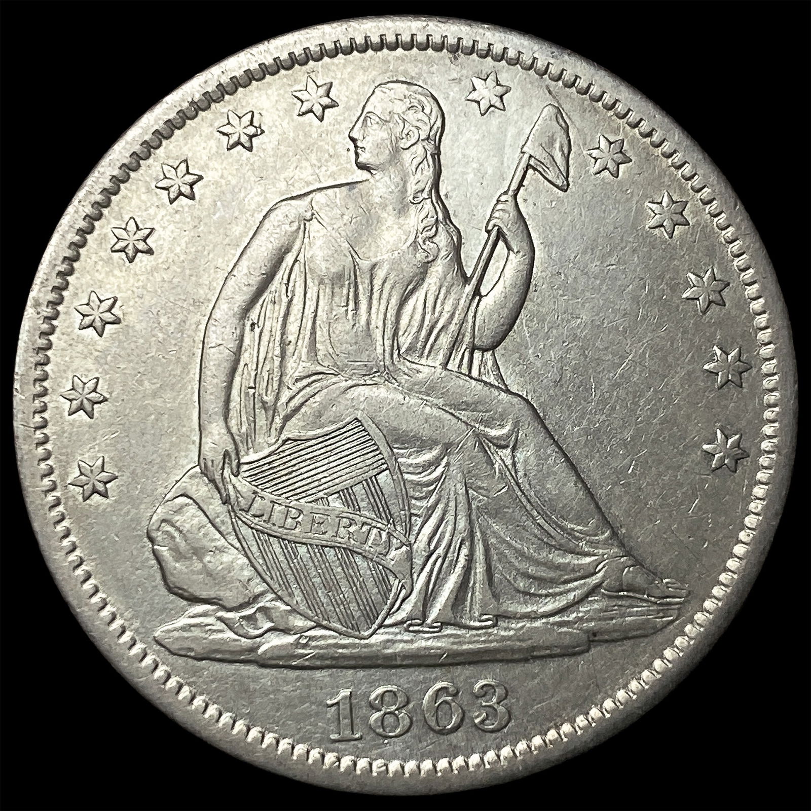 1863-S Silver Half Dollar UNCIRCULATED (1 of 2)